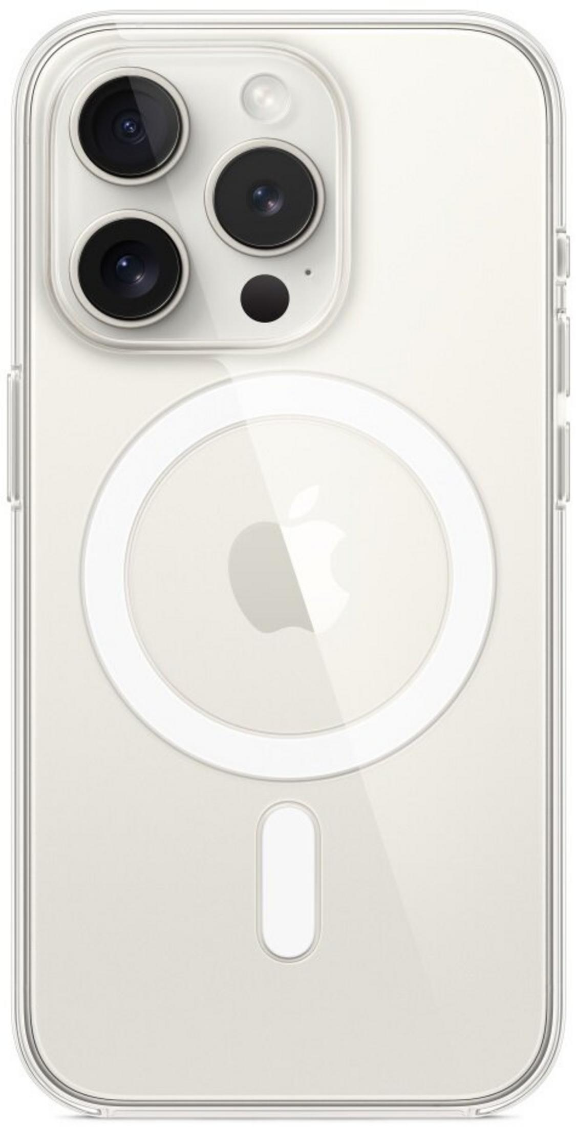 Een witte iPhone met drie camera's en een Apple-logo op de achterkant.