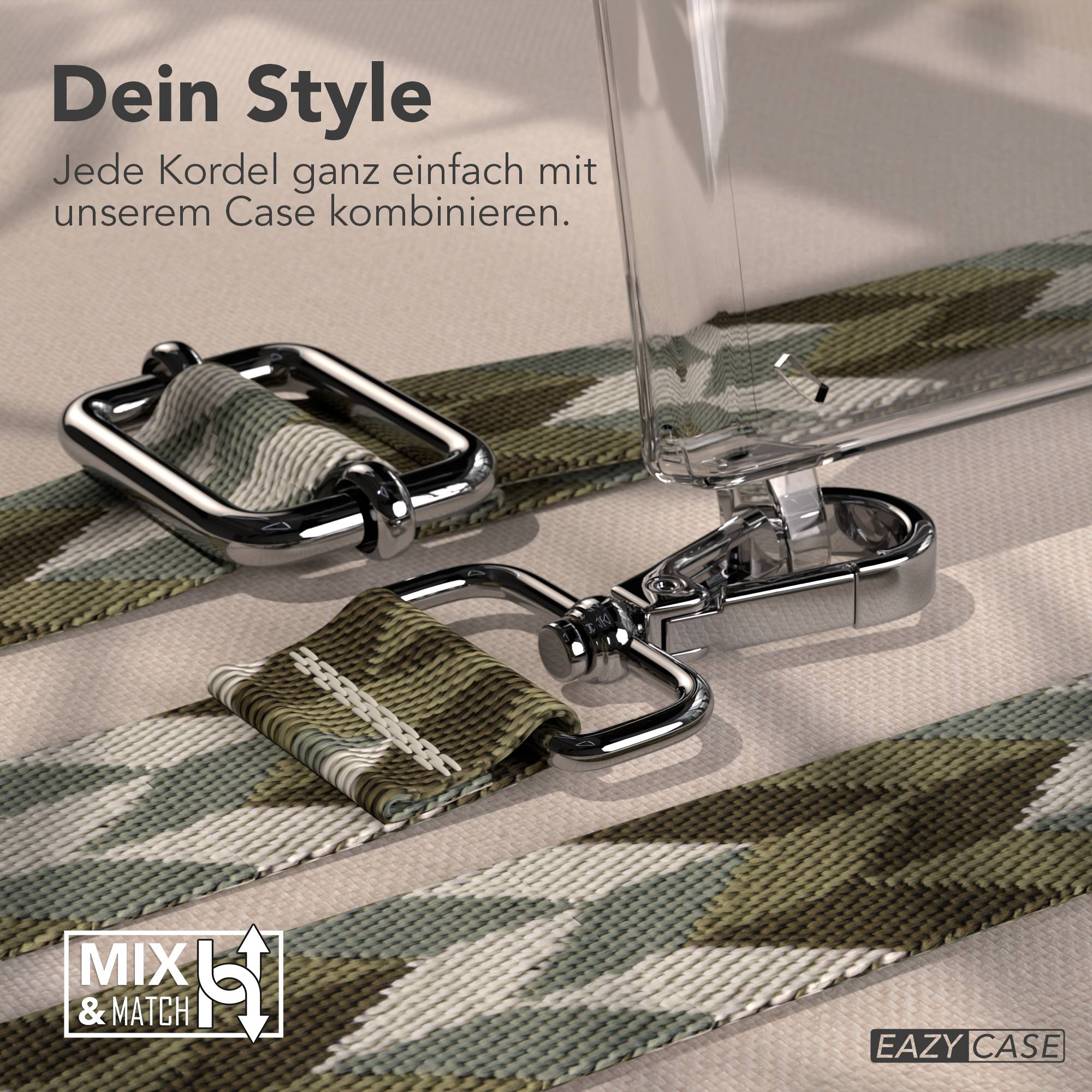 Camouflage-Gurt mit Metallclips und Hülle. Text: Dein Style.