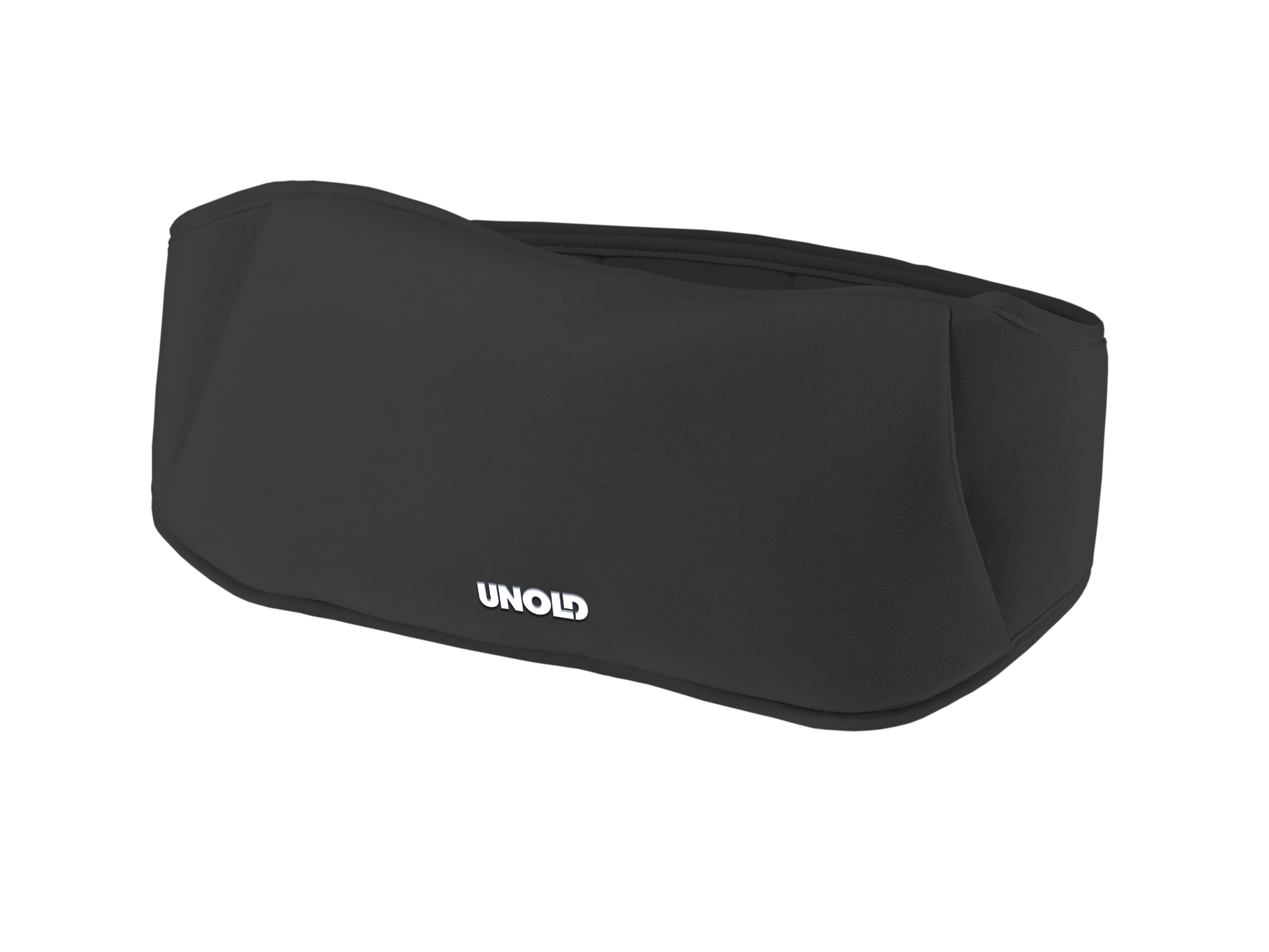 Schwarze UNOLD Tasche mit weißem Logo, auf weißem Hintergrund.