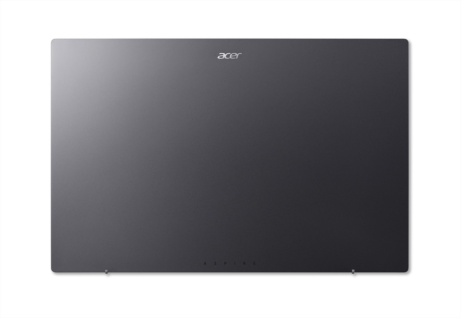 Ciemnoszara pokrywa laptopa Acer Aspire, widziana z góry, z logo Acer i napisem Aspire.