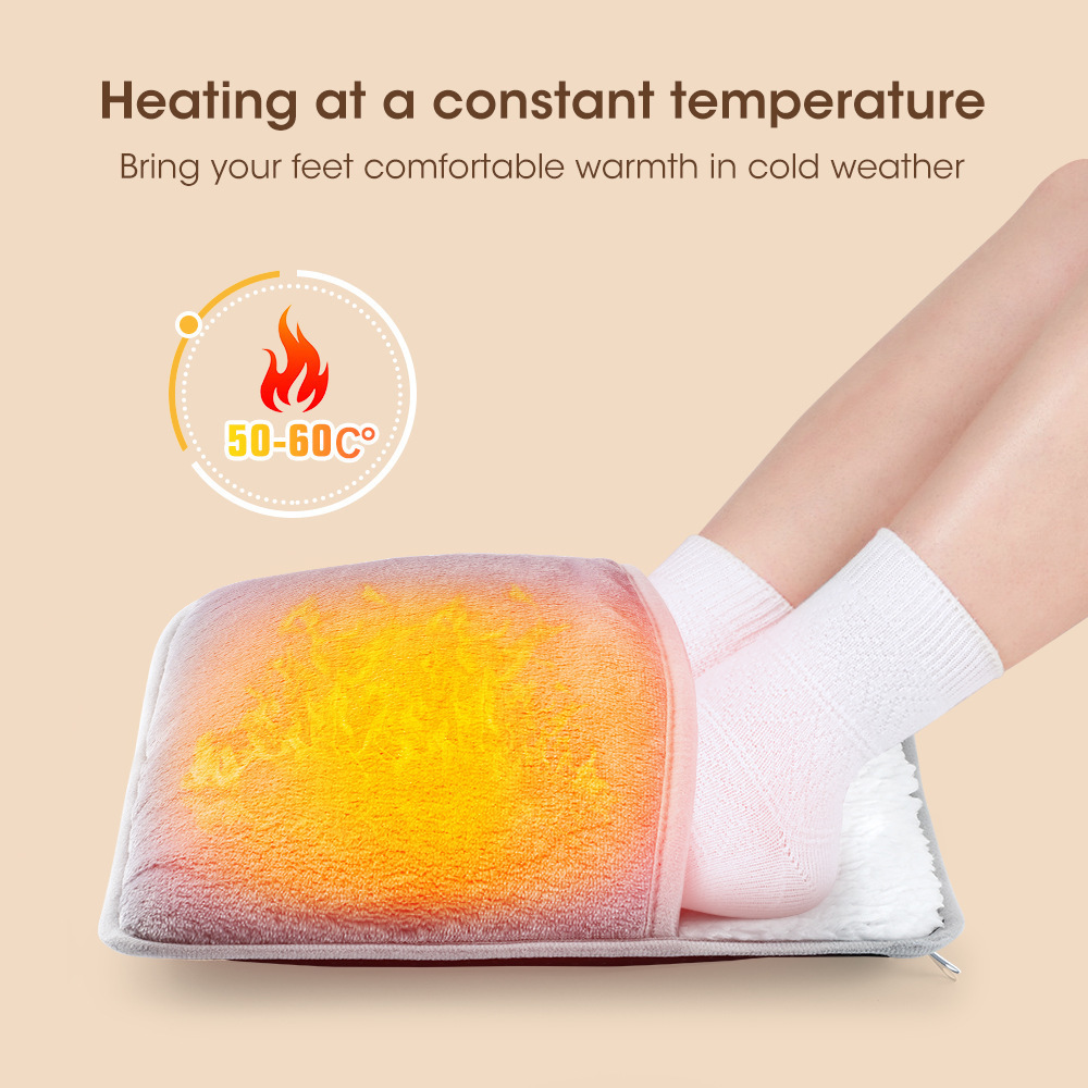 Füße in einer Heizmanschette bei 50-60°C, die für Wärme sorgt.