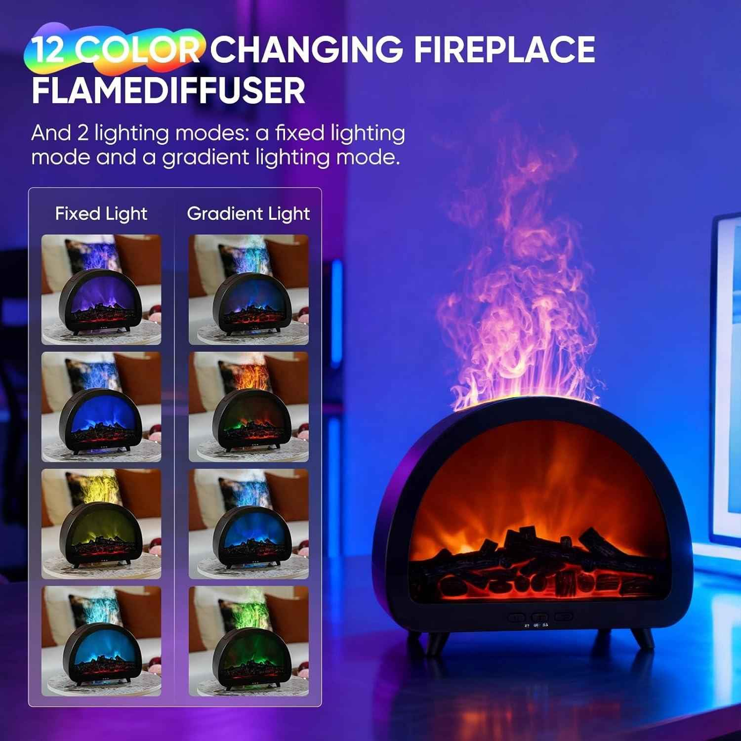 Ein Flammendiffusor mit 12 Farben und zwei Lichtmodi.