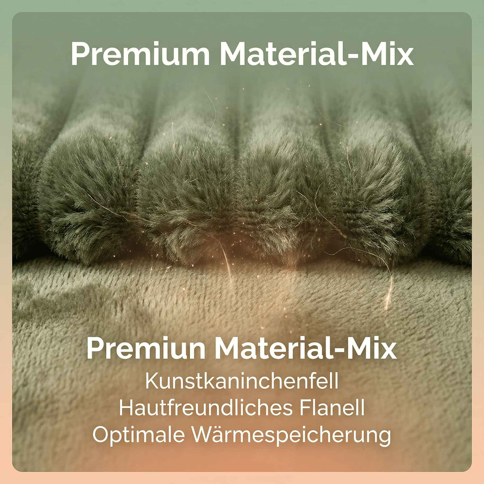 Grüner Teddyplüsch mit Text: Premium Material-Mix.