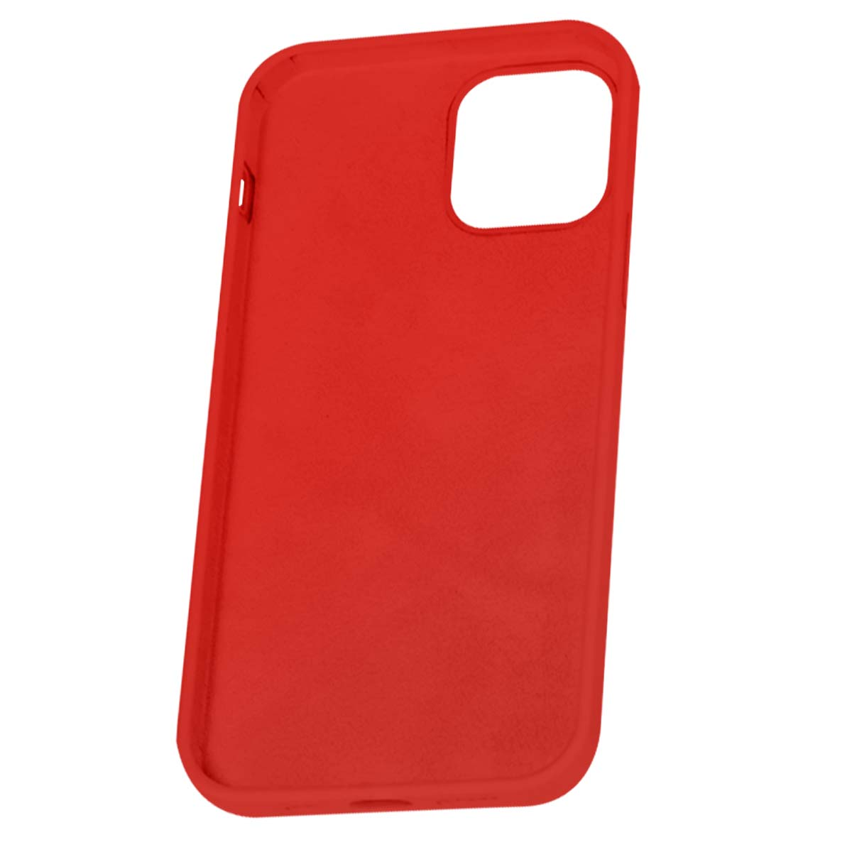 Custodia rossa per telefono con ritaglio fotocamera.