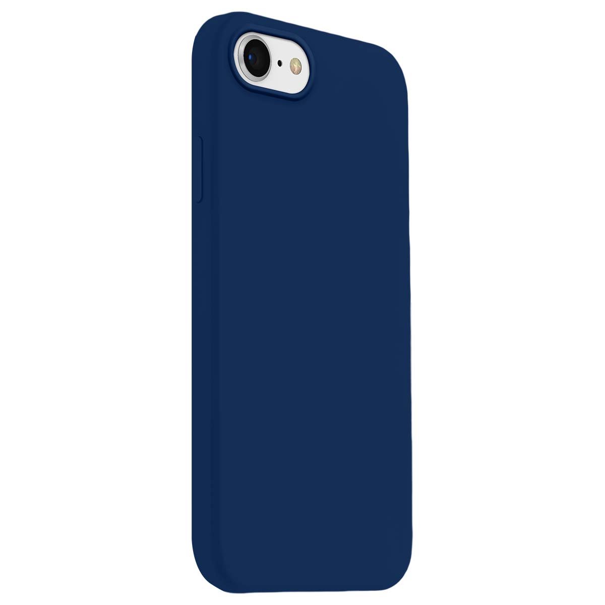 Funda de teléfono azul oscuro con recorte de cámara.