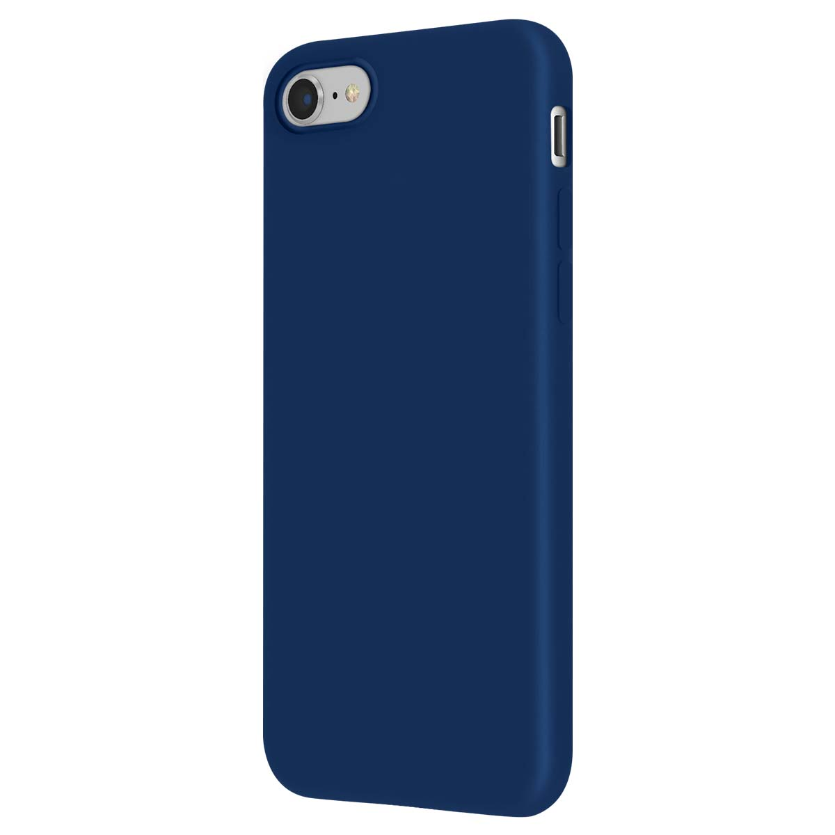 Funda de teléfono azul oscuro sobre fondo blanco, con recorte de cámara.