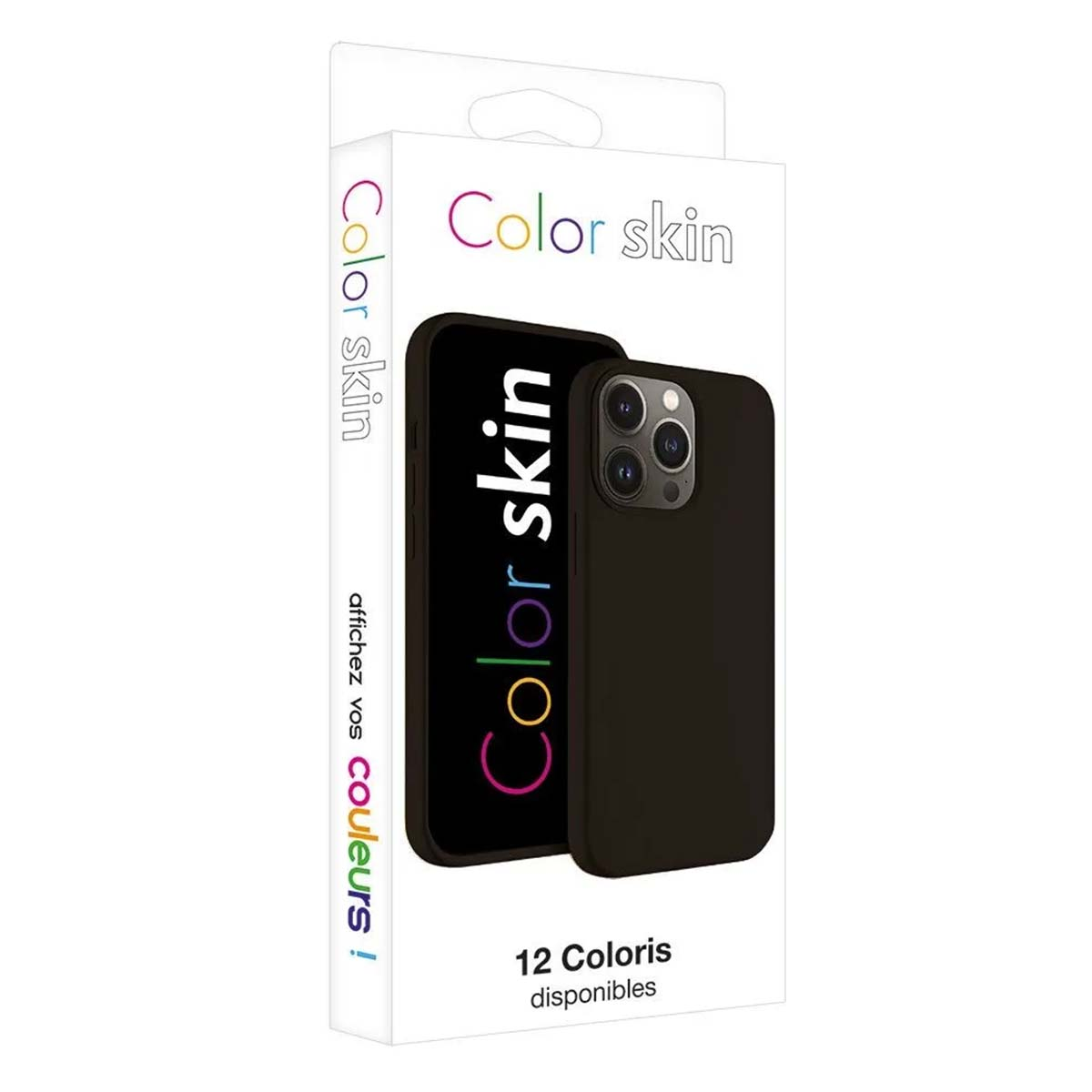 Confezione con cover nera per telefono e stampa "Color skin".