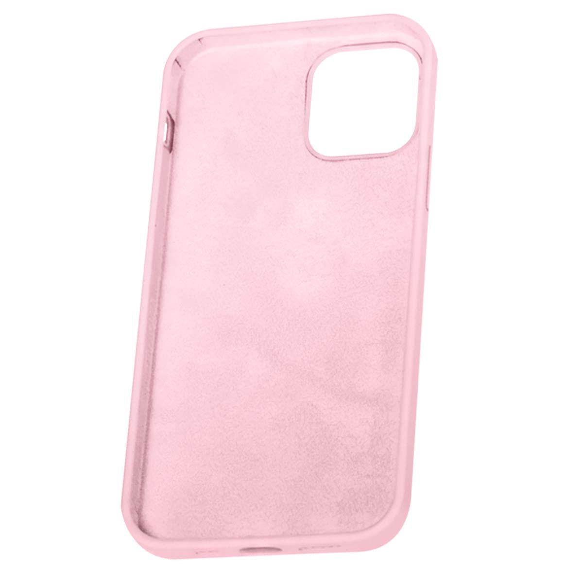 Una cover rosa chiaro per telefono con ritaglio per fotocamera.