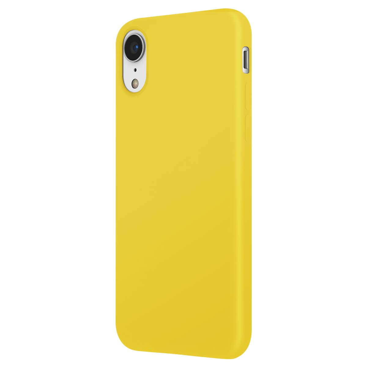 Una custodia gialla per iPhone con una singola lente e flash.