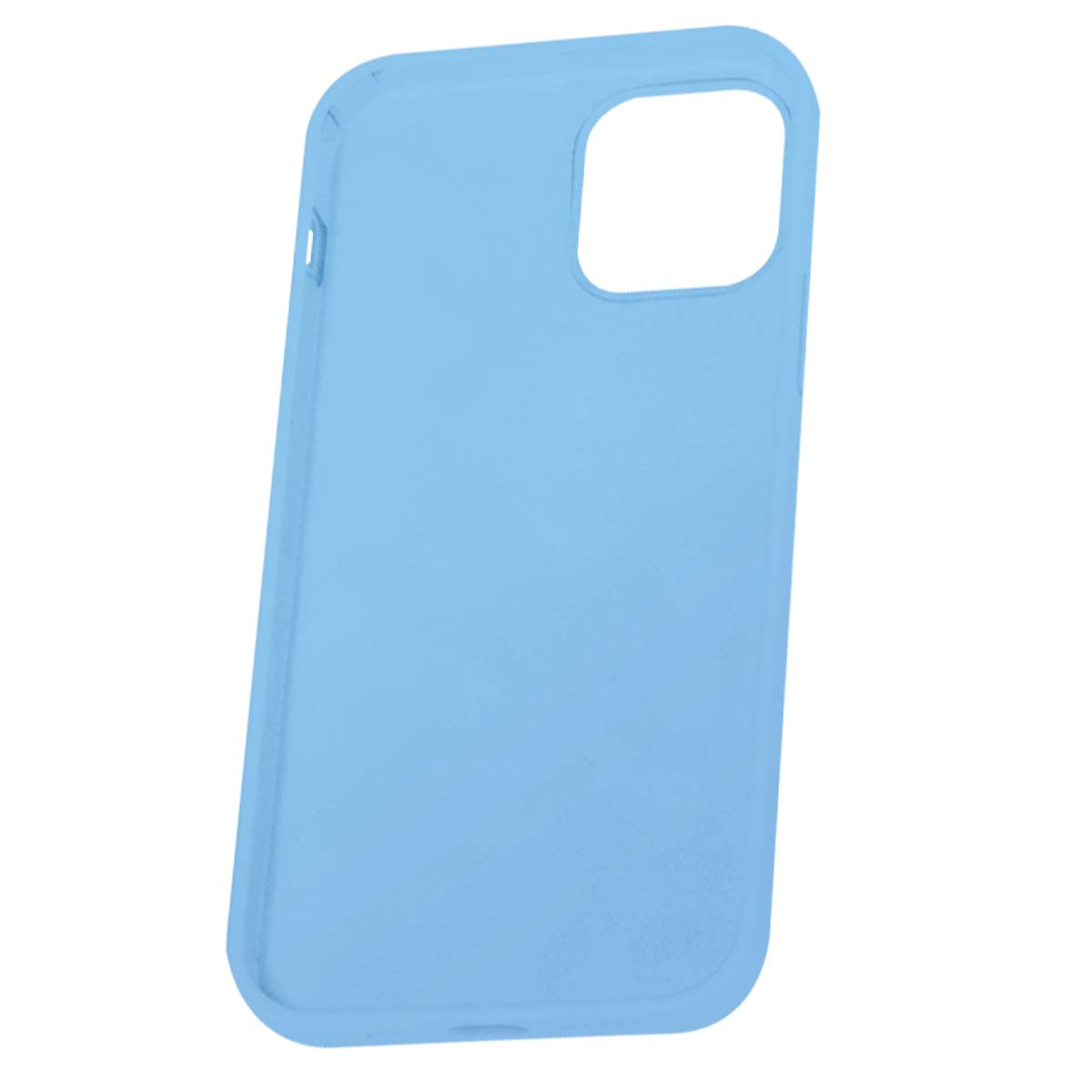 Custodia per telefono azzurro con ritaglio per obiettivo.