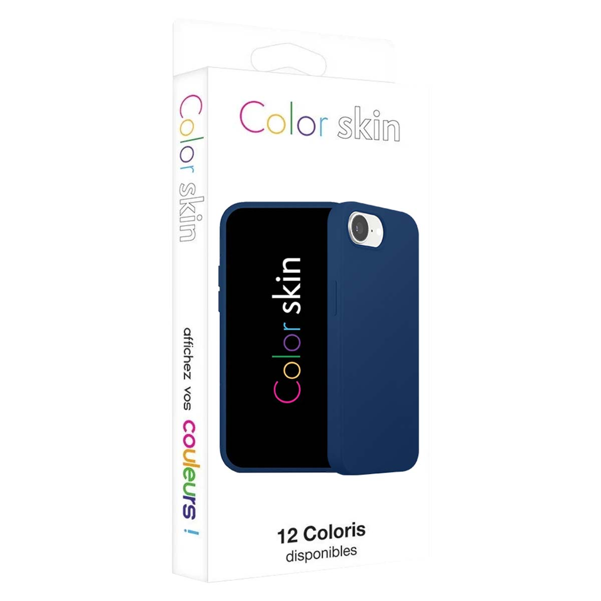 Confezione con custodia blu scuro e testo 