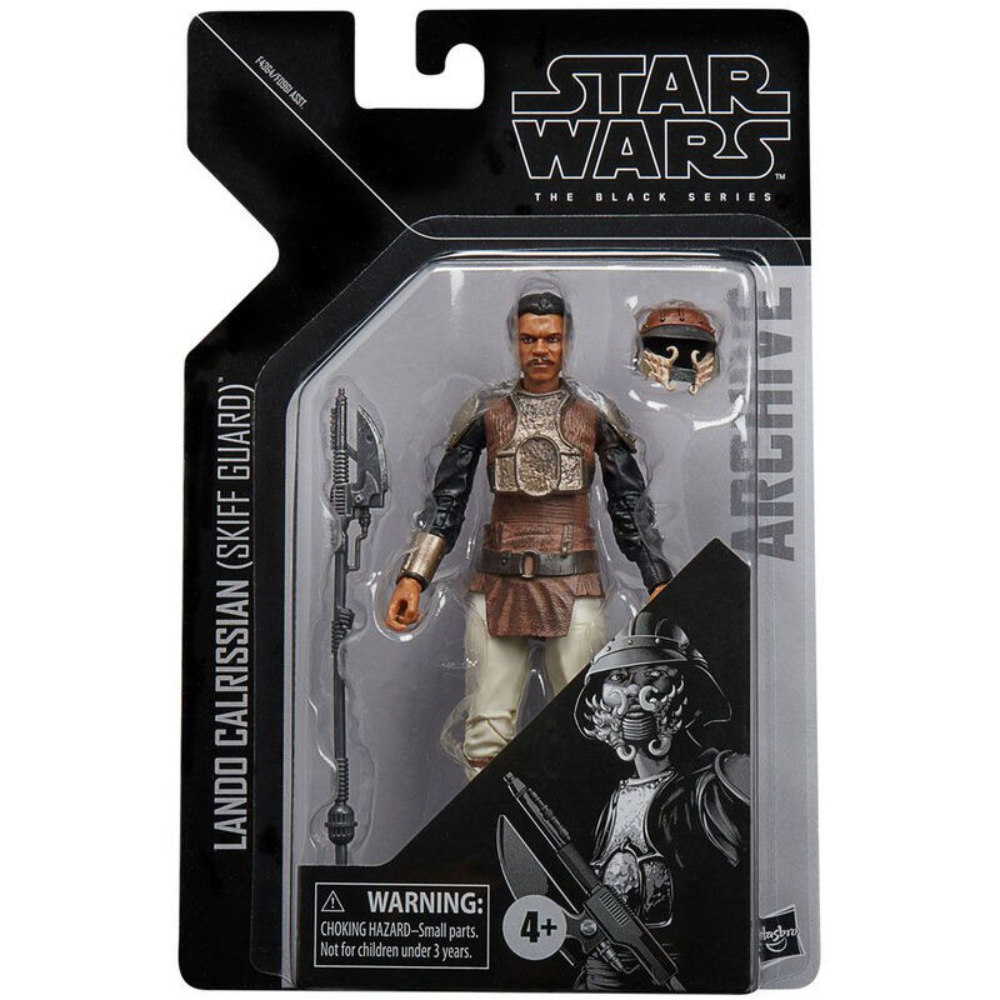 Action figure Star Wars Lando Calrissian Skiff Guard in confezione con accessori.