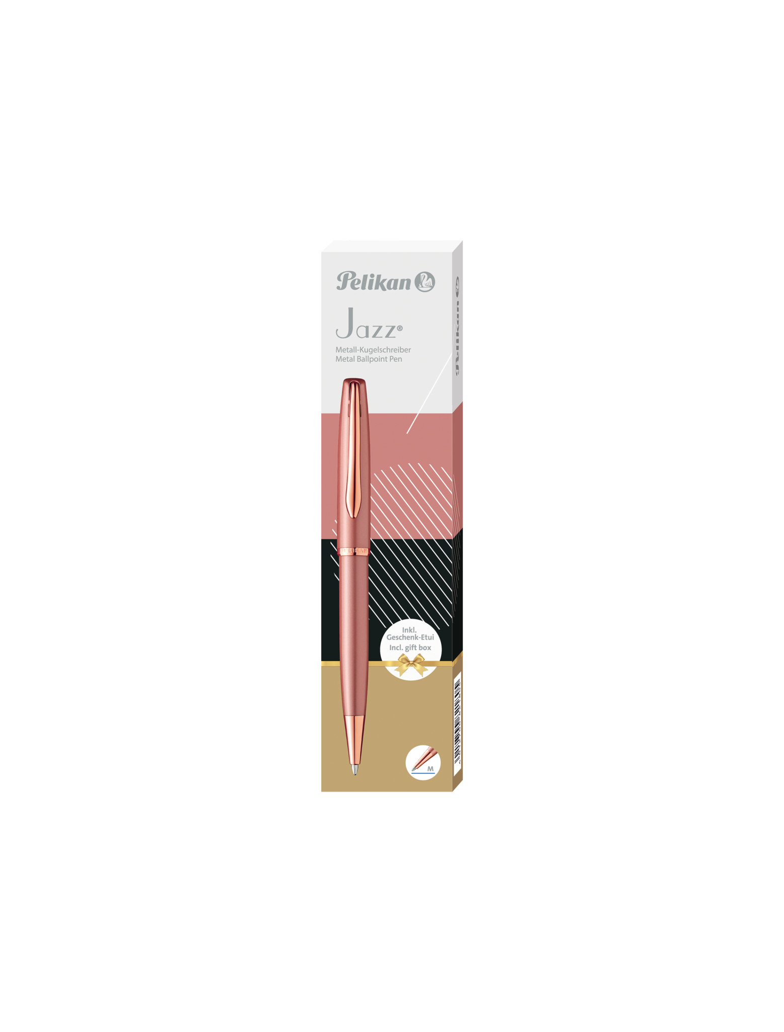 Penne a sfera in metallo Pelikan Jazz color oro rosa, con cofanetto.