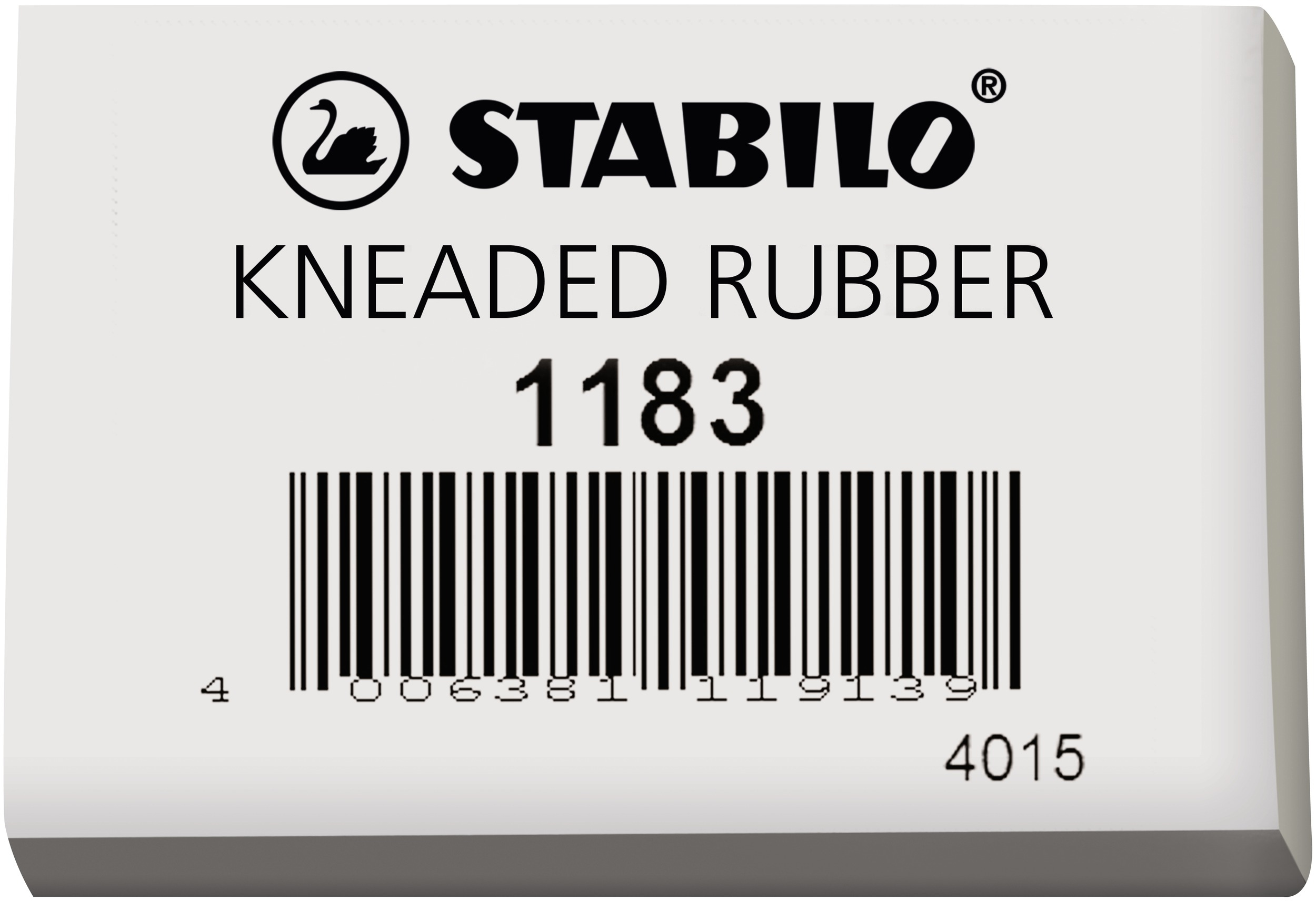 Gomma pane STABILO 1183 con codice a barre e logo.