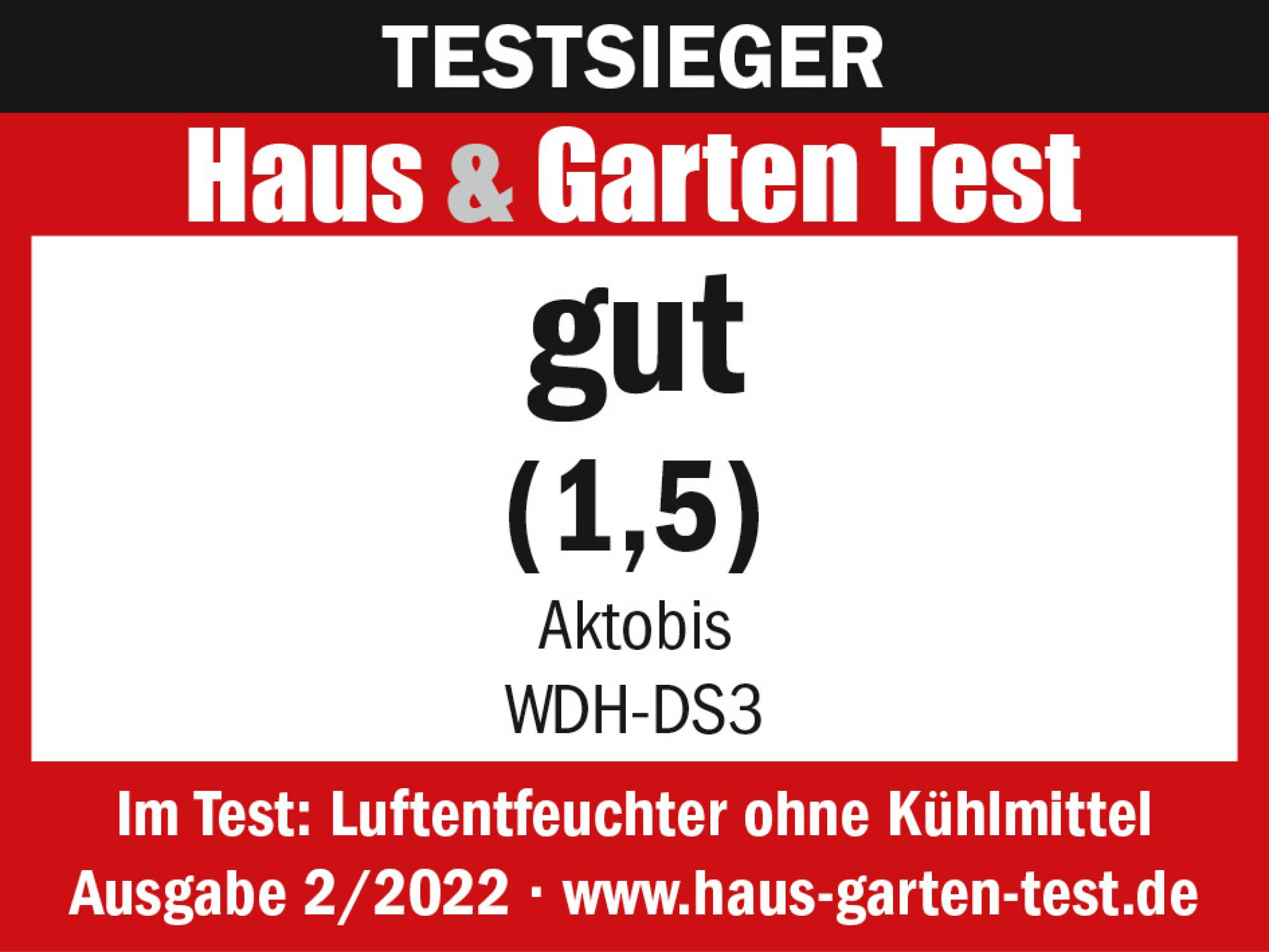 Testsieger Haus & Garten Test: Gut (1,5) für Aktobis WDH-DS3.