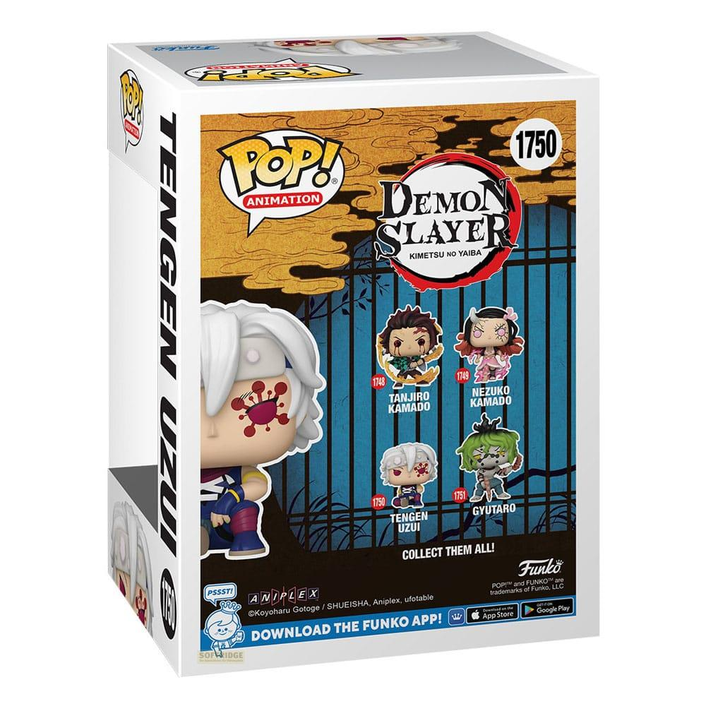 Scatola Funko Pop! "Demon Slayer" con Tengen Uzui e altri personaggi.