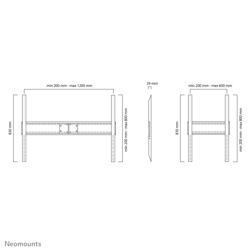 Disegno tecnico di una staffa con dimensioni e fori.