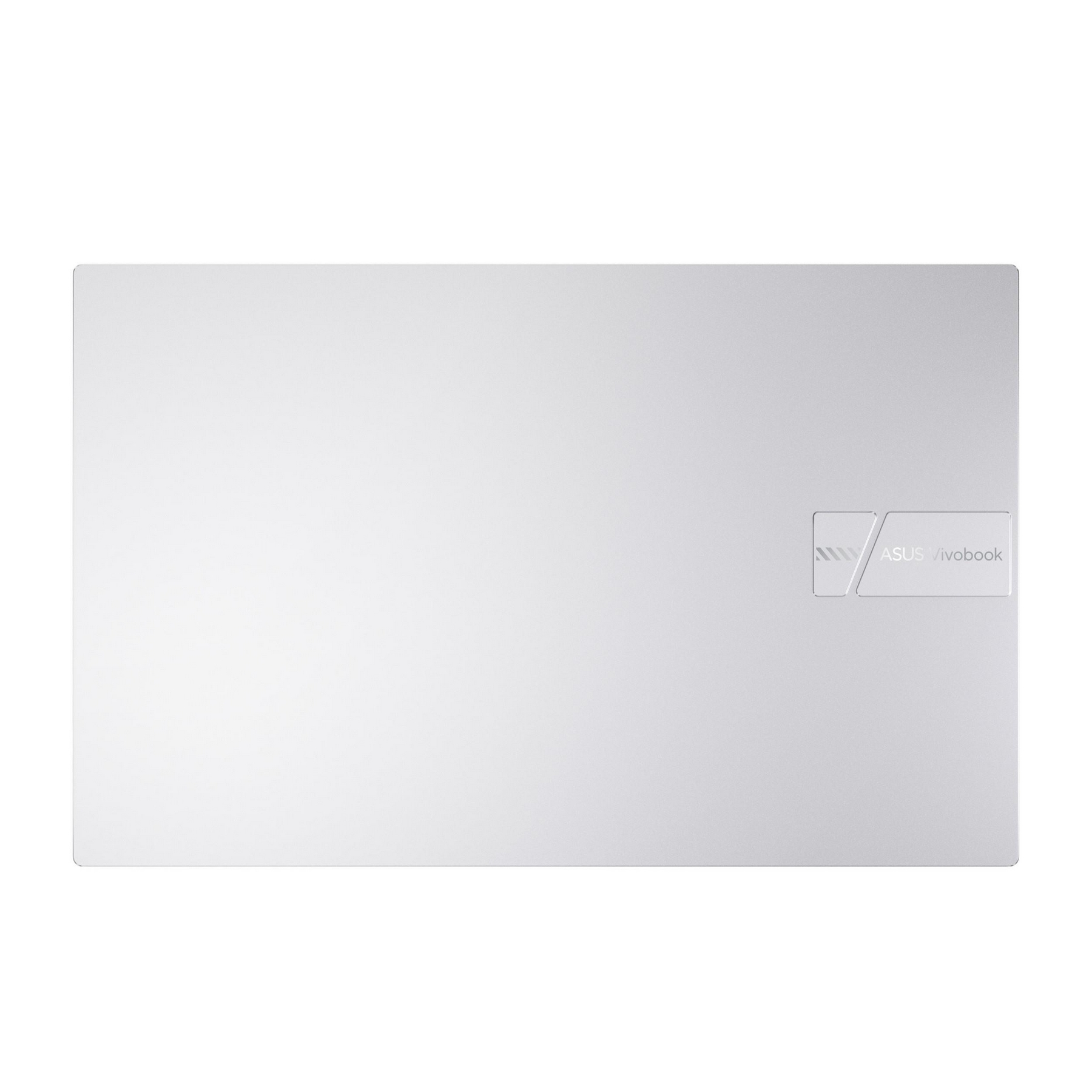 Coperchio laptop argento con logo ASUS Vivobook.