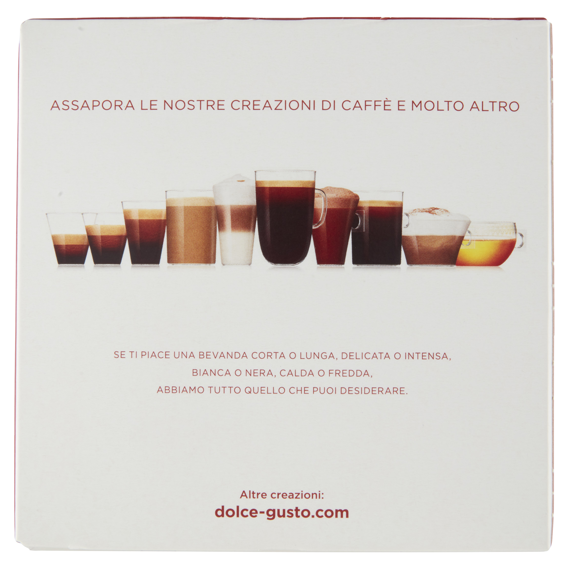 Varie bevande al caffè in bicchieri, dal marrone chiaro allo scuro.