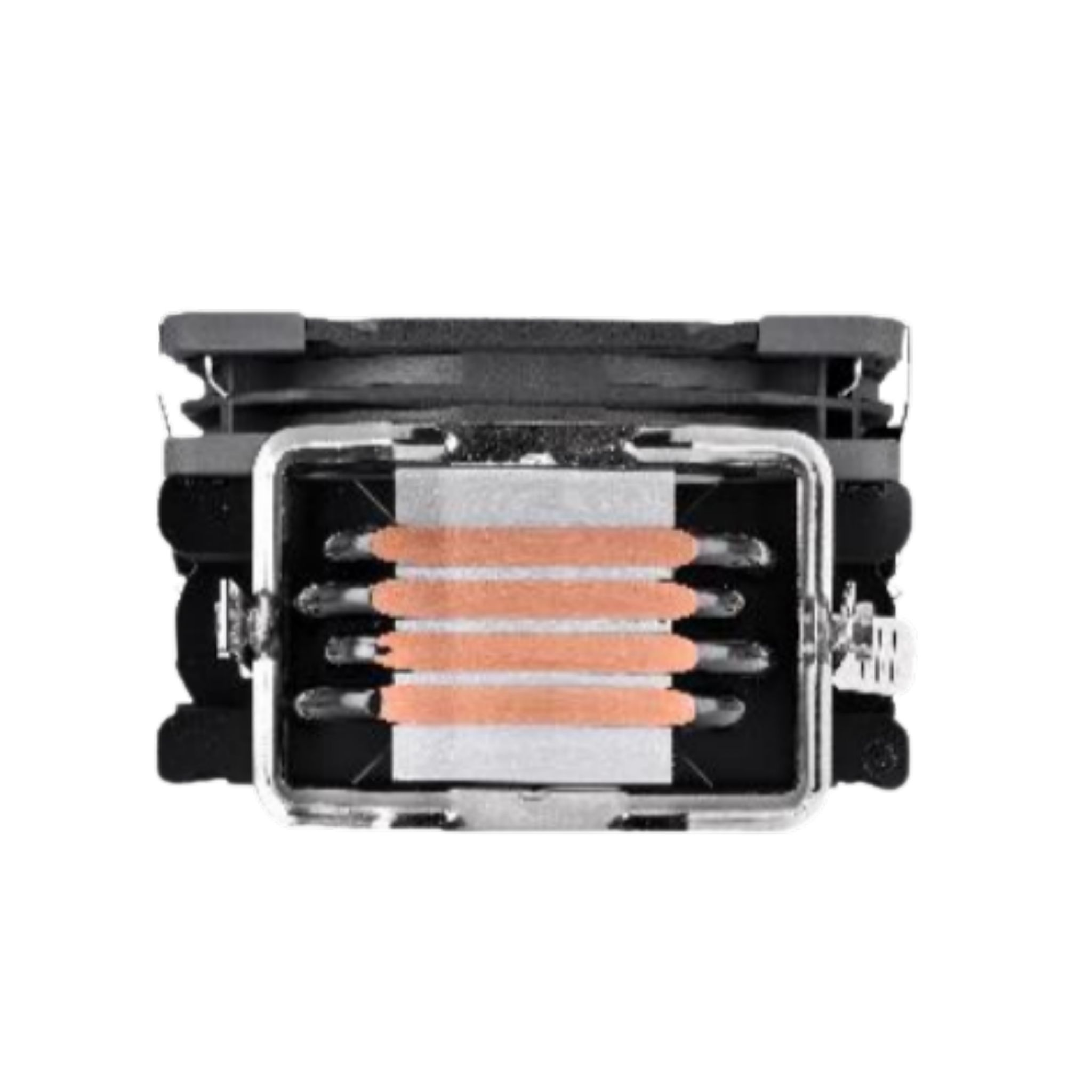 Chłodzenie procesora z miedzianymi rurkami cieplnymi i czarnym wentylatorem.