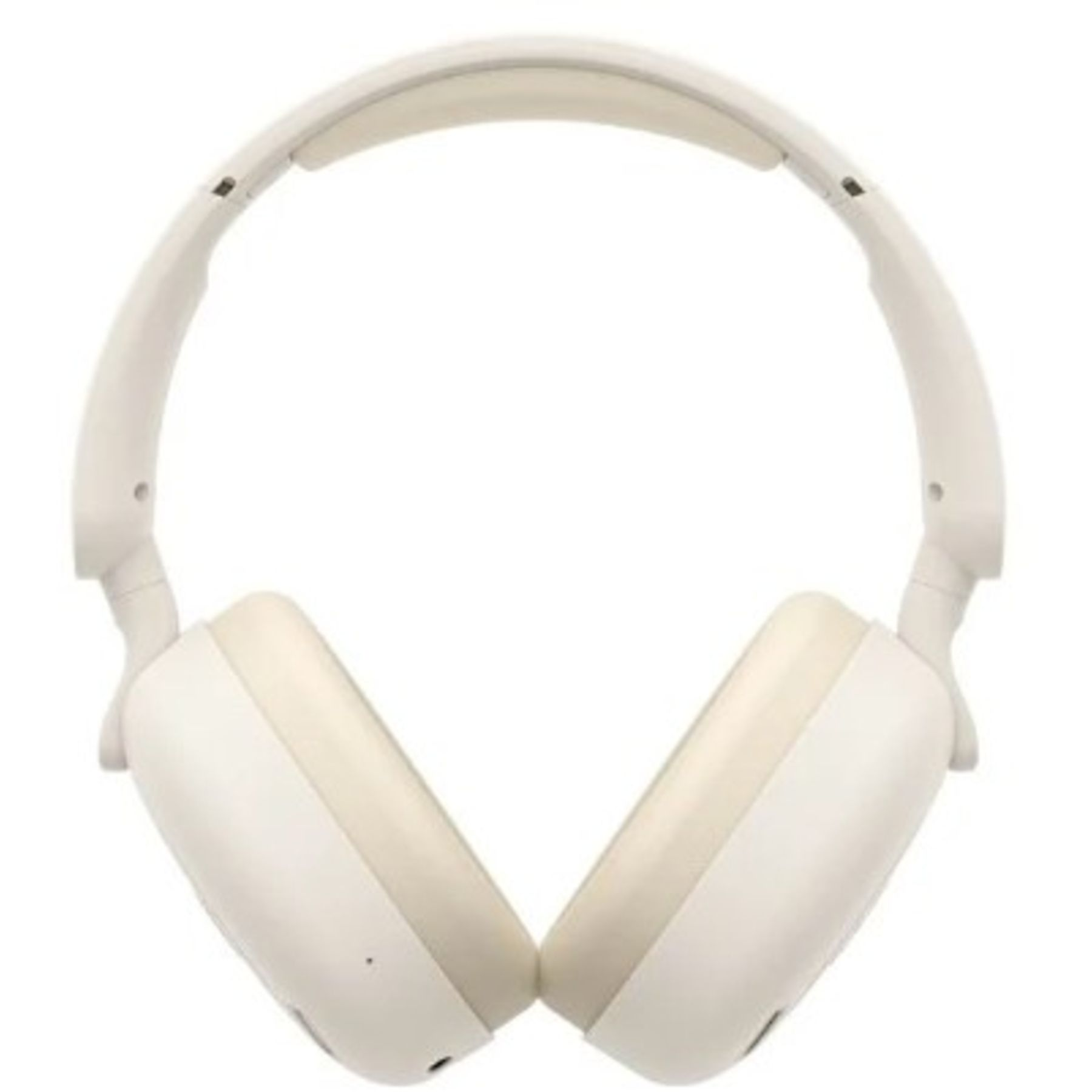 Biała nausznica słuchawek z wyściełanym pałąkiem.