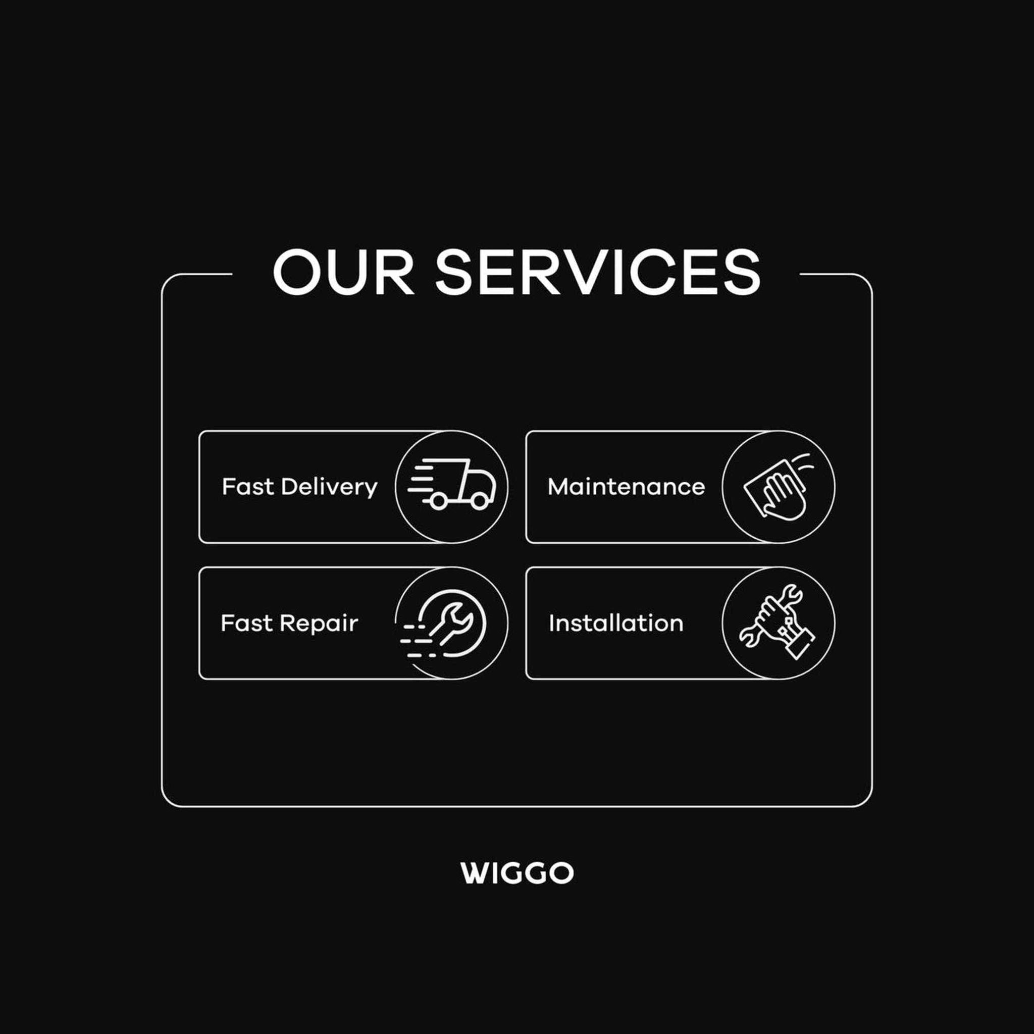 Our Services: Fast Delivery, Maintenance, Fast Repair, Installation.