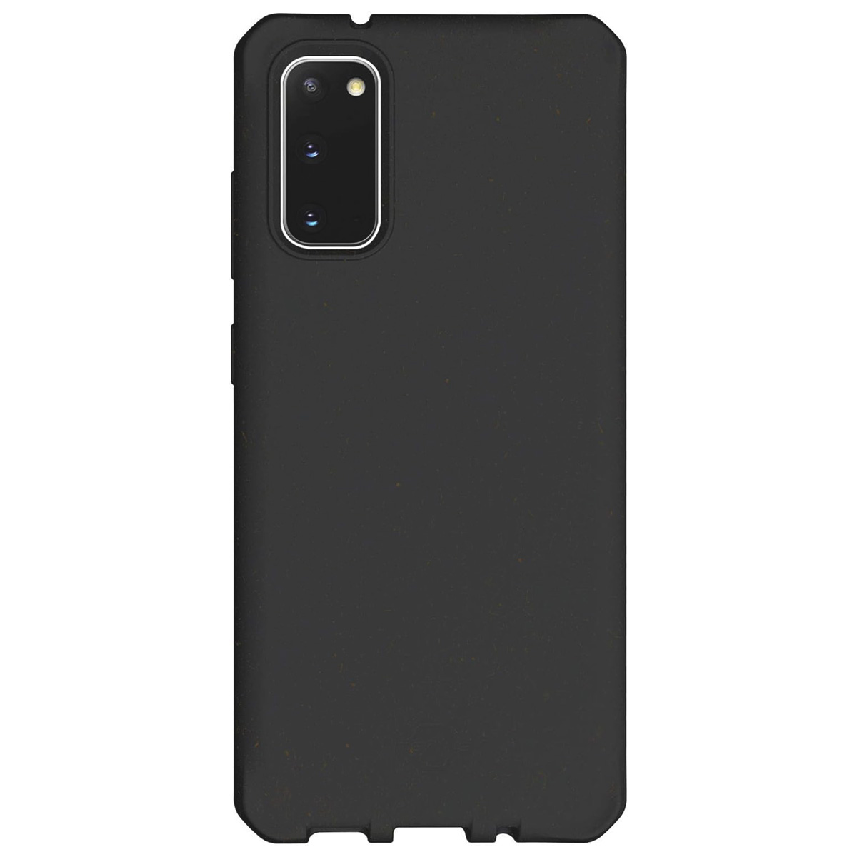 Schwarze Handyhülle mit rechteckigem Kameramodul oben links.