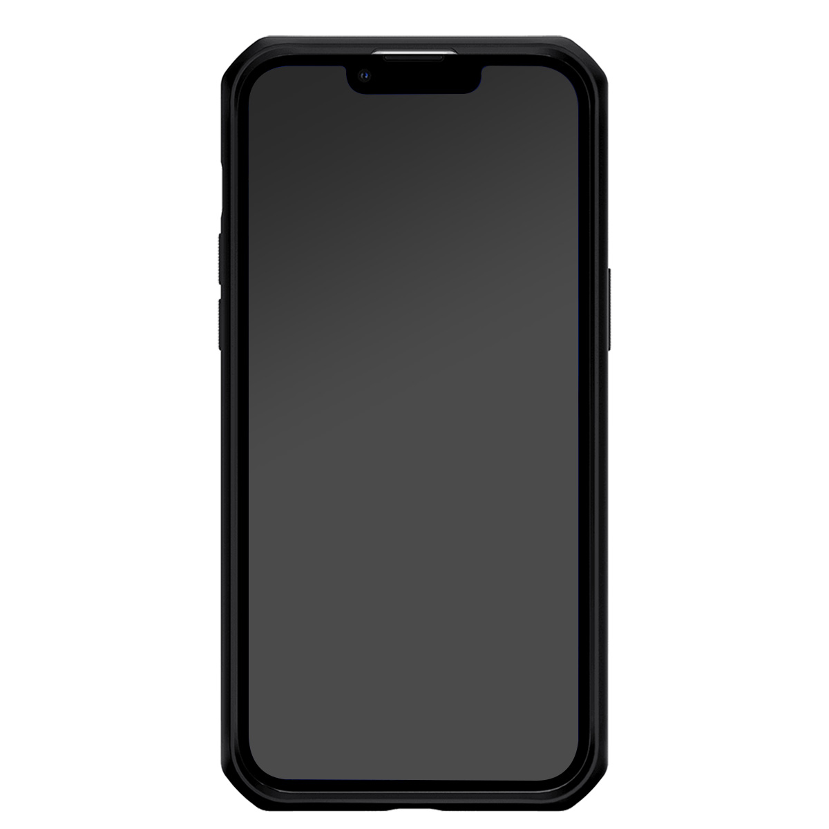 Uno smartphone nero con angoli arrotondati e un notch in alto.