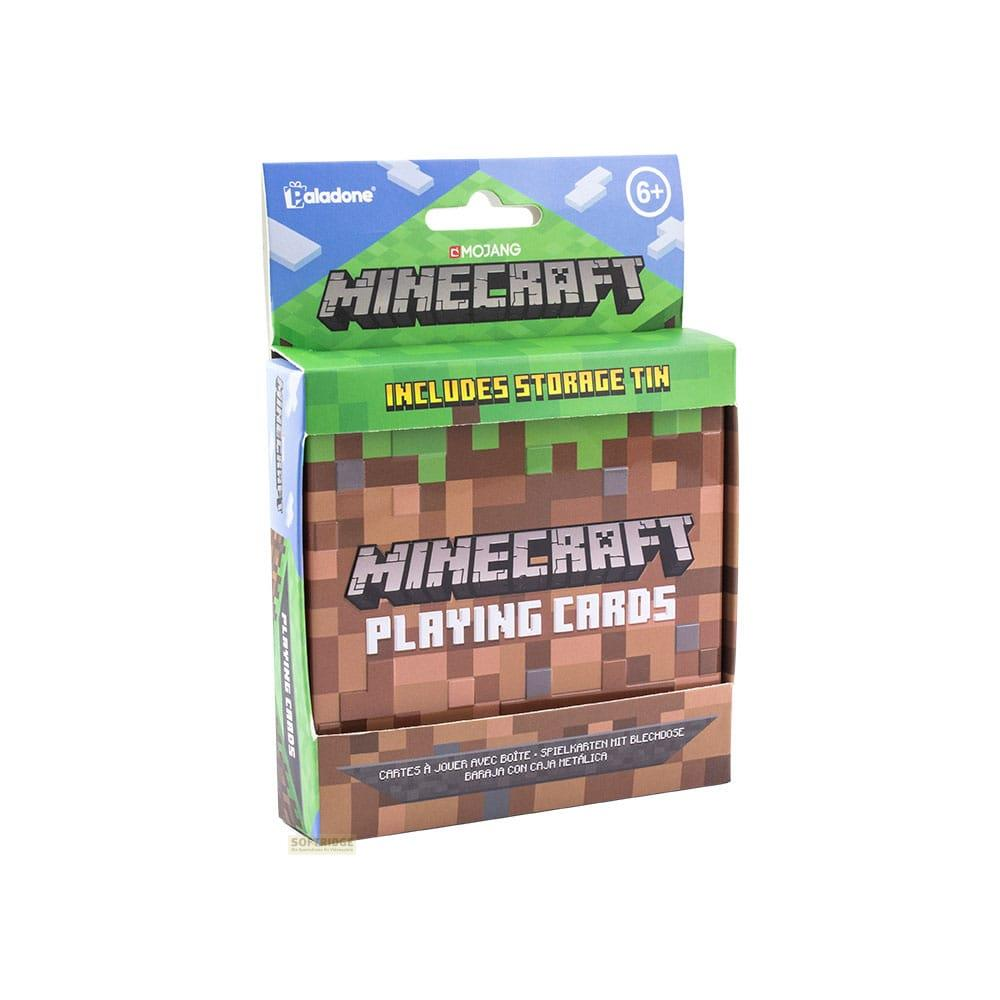 Minecraft Spielkarten in einer Metallbox mit Lagerung.