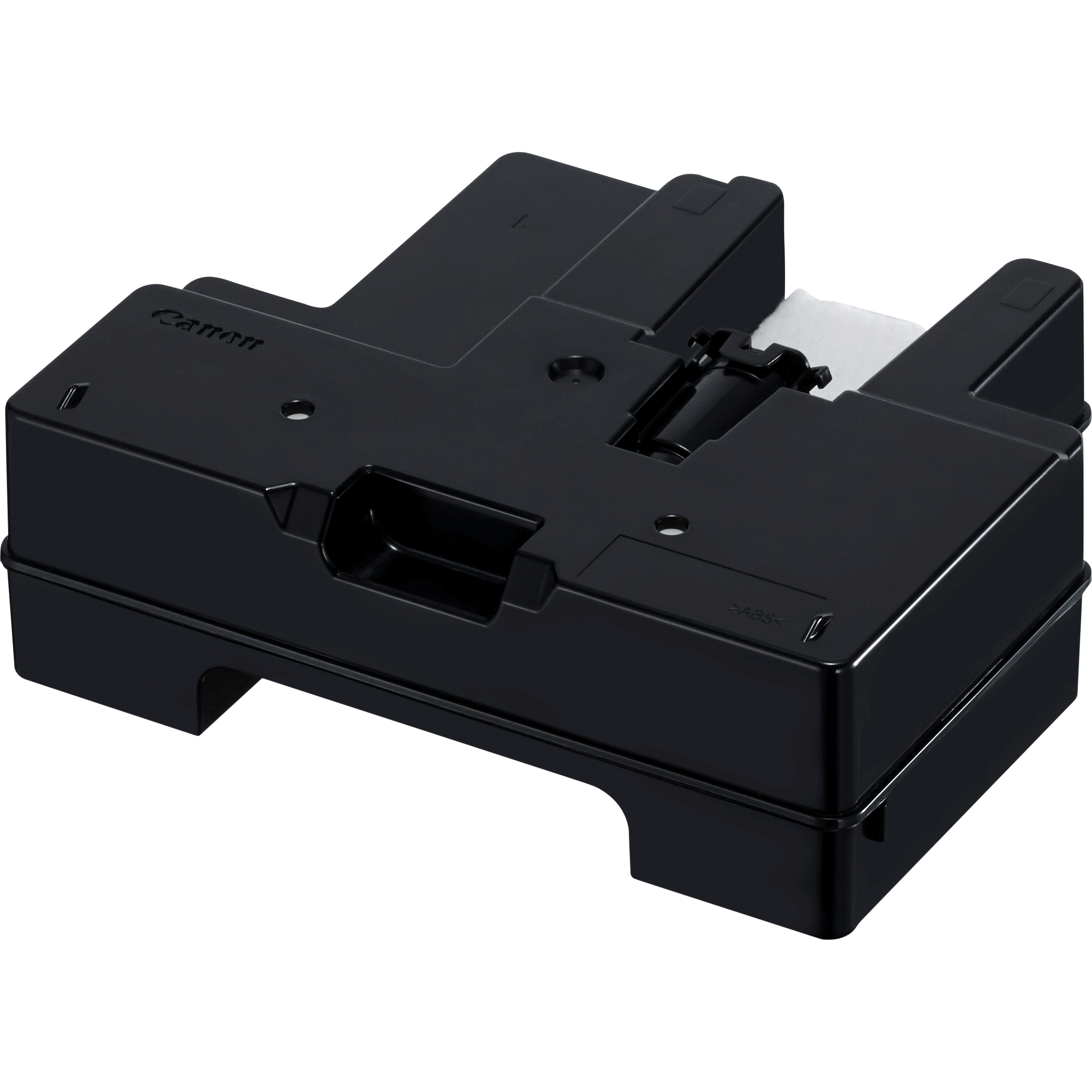 Accessorio nero per stampante Canon con meccanismo visibile e alimentatore carta bianco.