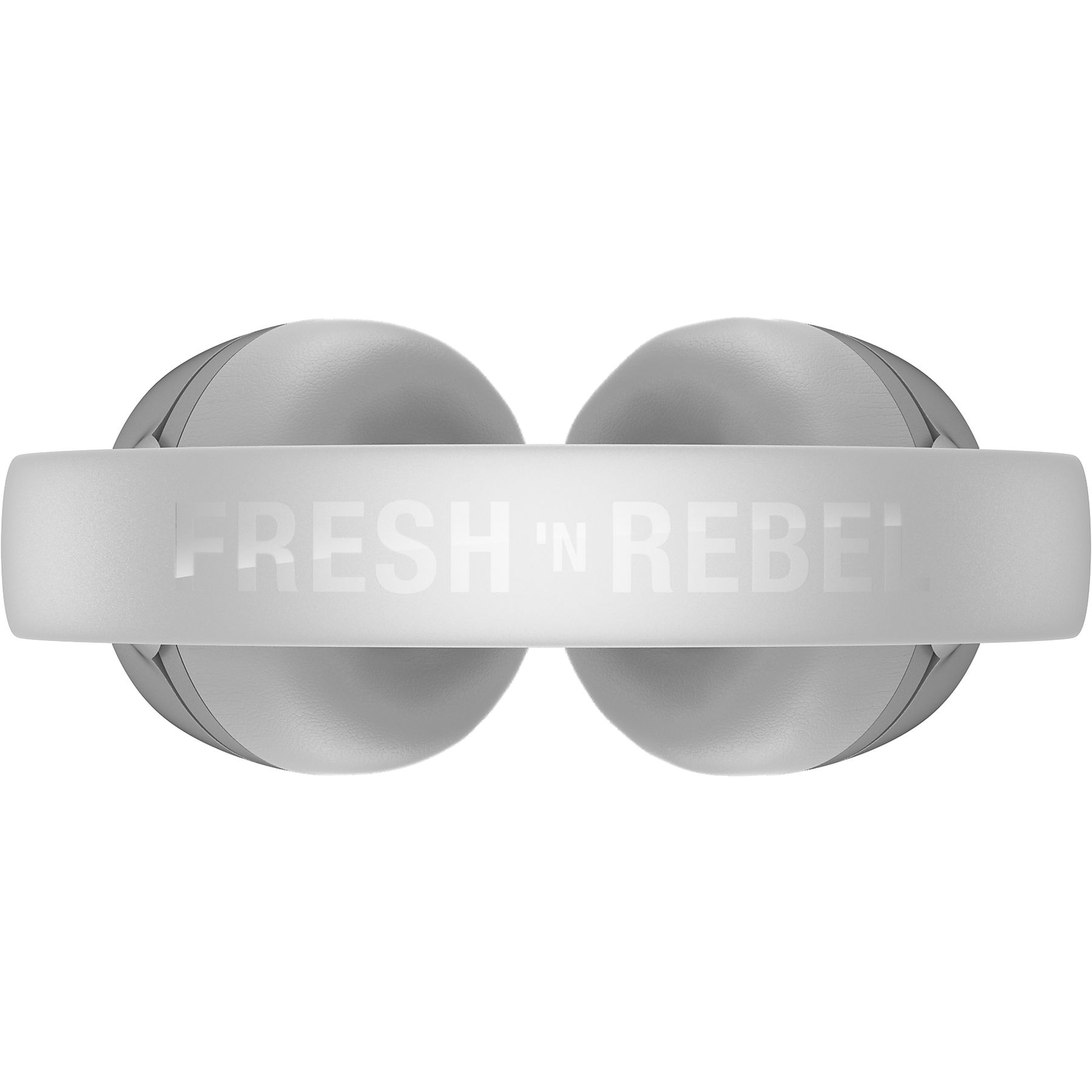 Graue Kopfhörer mit Frisch-'n-Rebel-Logo auf dem Kopfbügel.