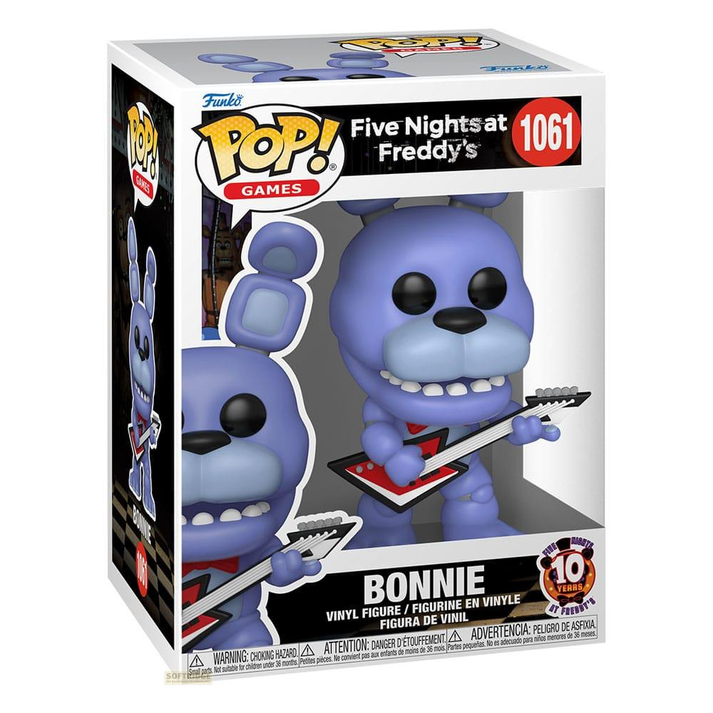 Una figura de vinilo morada de Bonnie de Five Nights at Freddy's con guitarra.