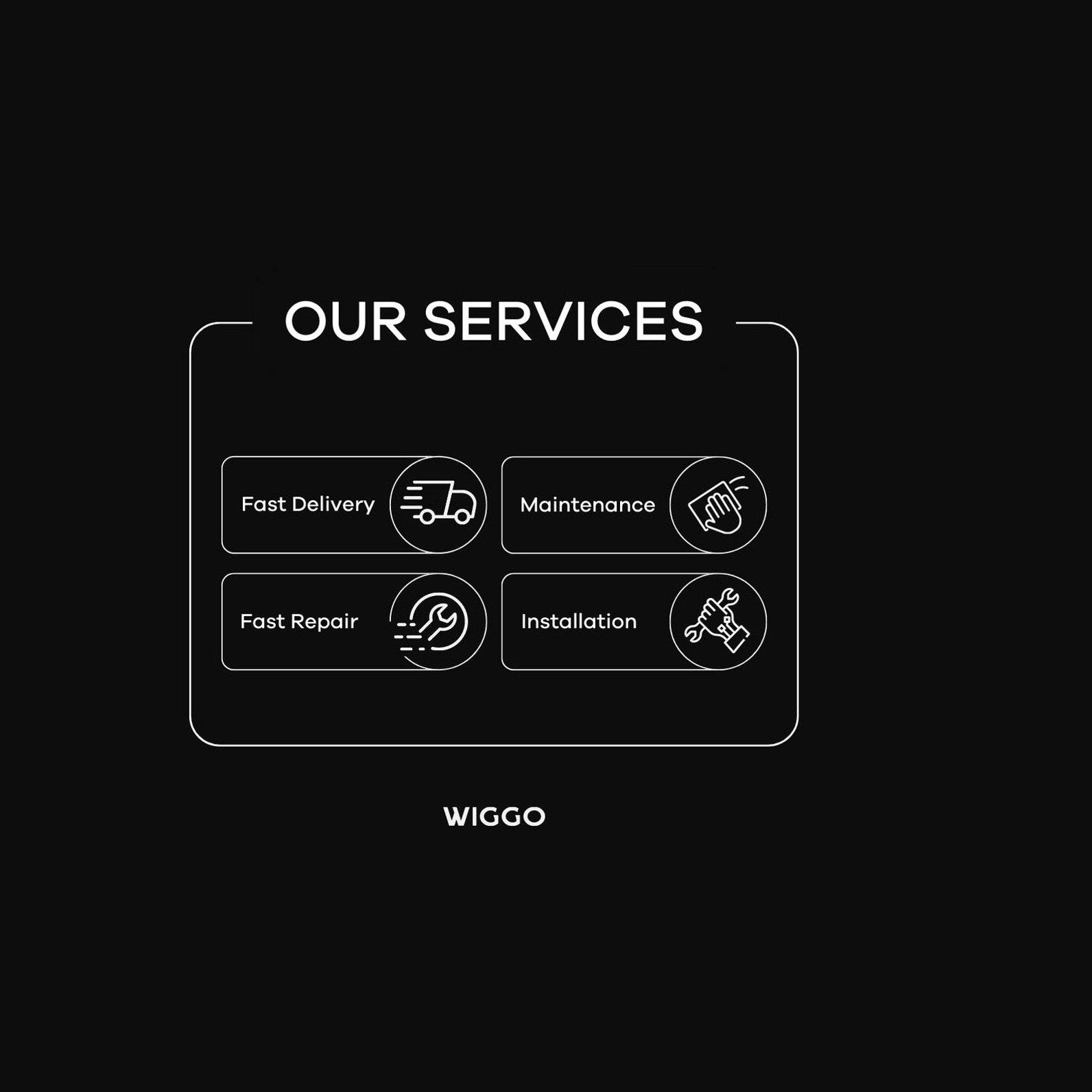 Nos services : Livraison Rapide, Maintenance, Réparation Rapide, Installation.