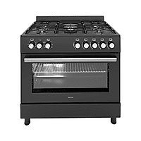 MediaMarkt WIGGO Wiggo WO-E906B(BB) Gasfornuis Fornuis - Elektrisch - Gas / Netvoeding - Breedte 900 mm aanbieding