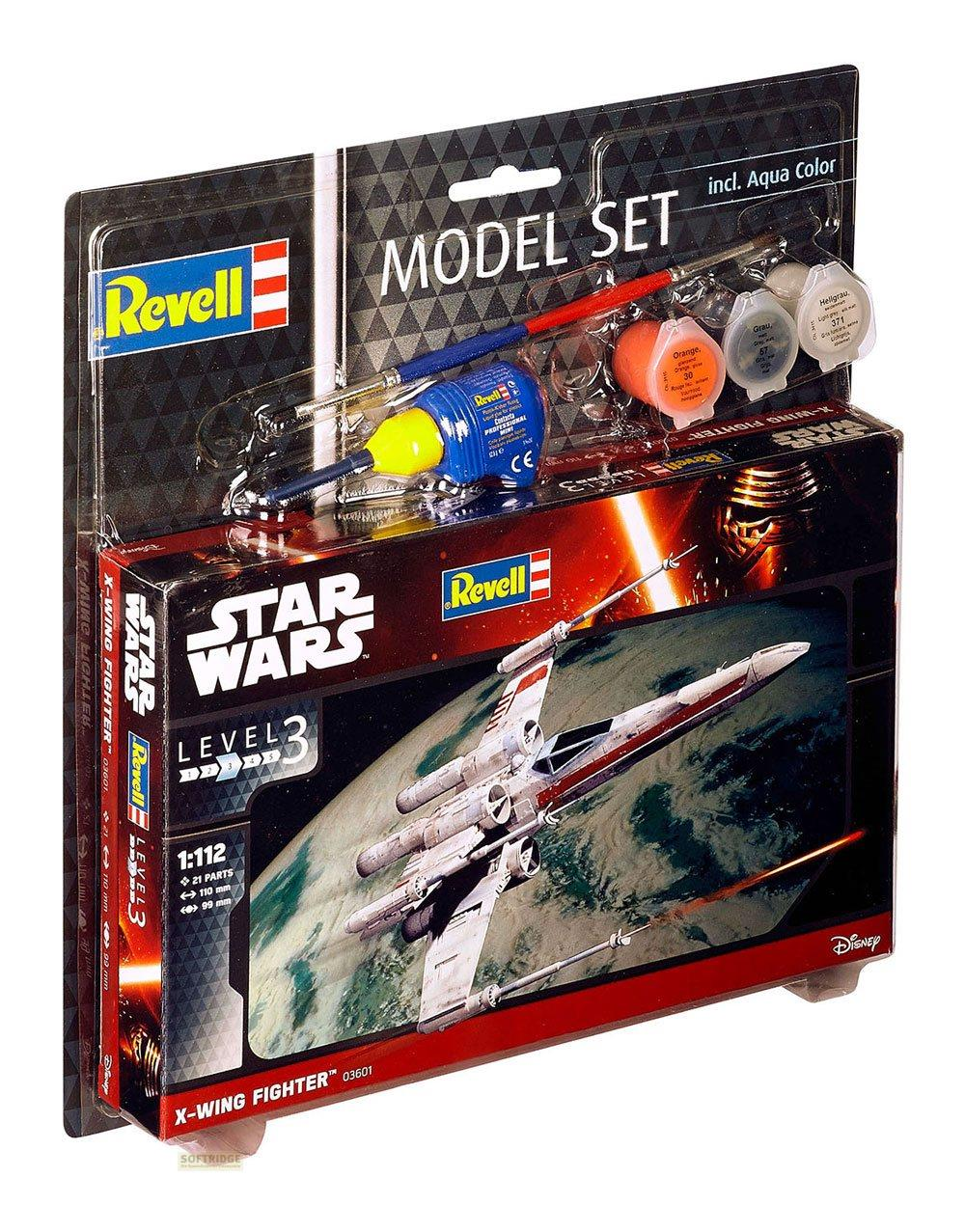 Kit modèle Revell Star Wars X-Wing Fighter avec peintures et pinceau.