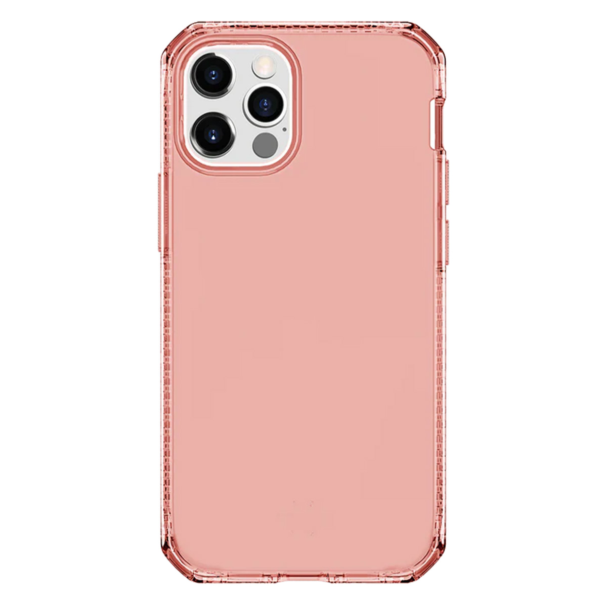 Custodia per telefono oro rosa con ritaglio per quattro fotocamere.