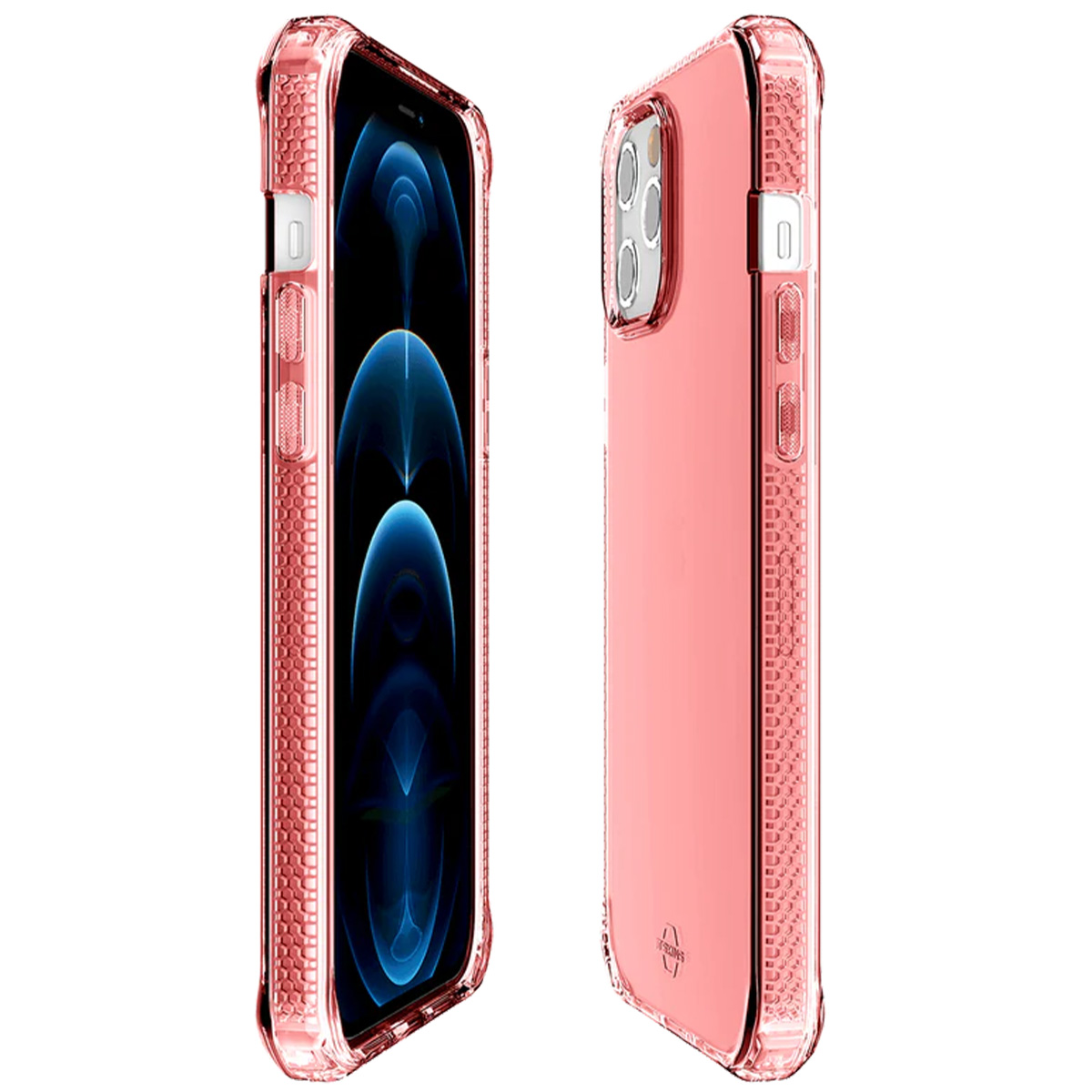Due custodie rosa per telefono mostrate di profilo su sfondo bianco.
