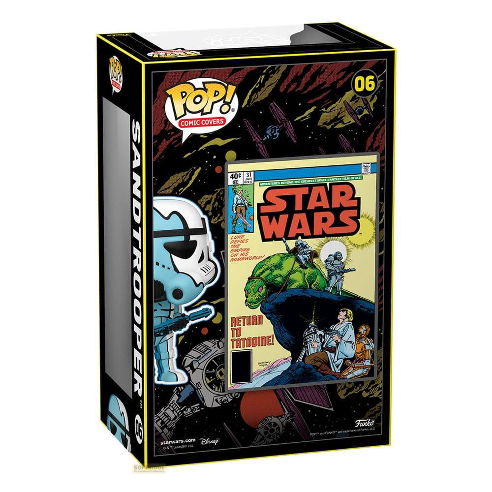Pudełko Funko Pop! Comic Covers Sandtrooper z okładką komiksu Star Wars.