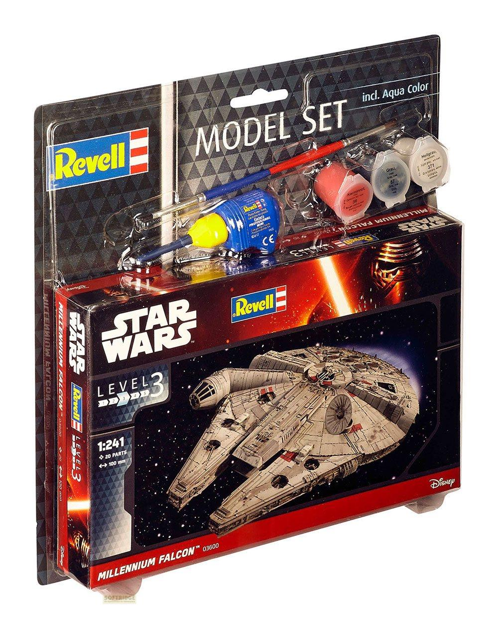 Kit modello Revell Millennium Falcon con colori e pennello.