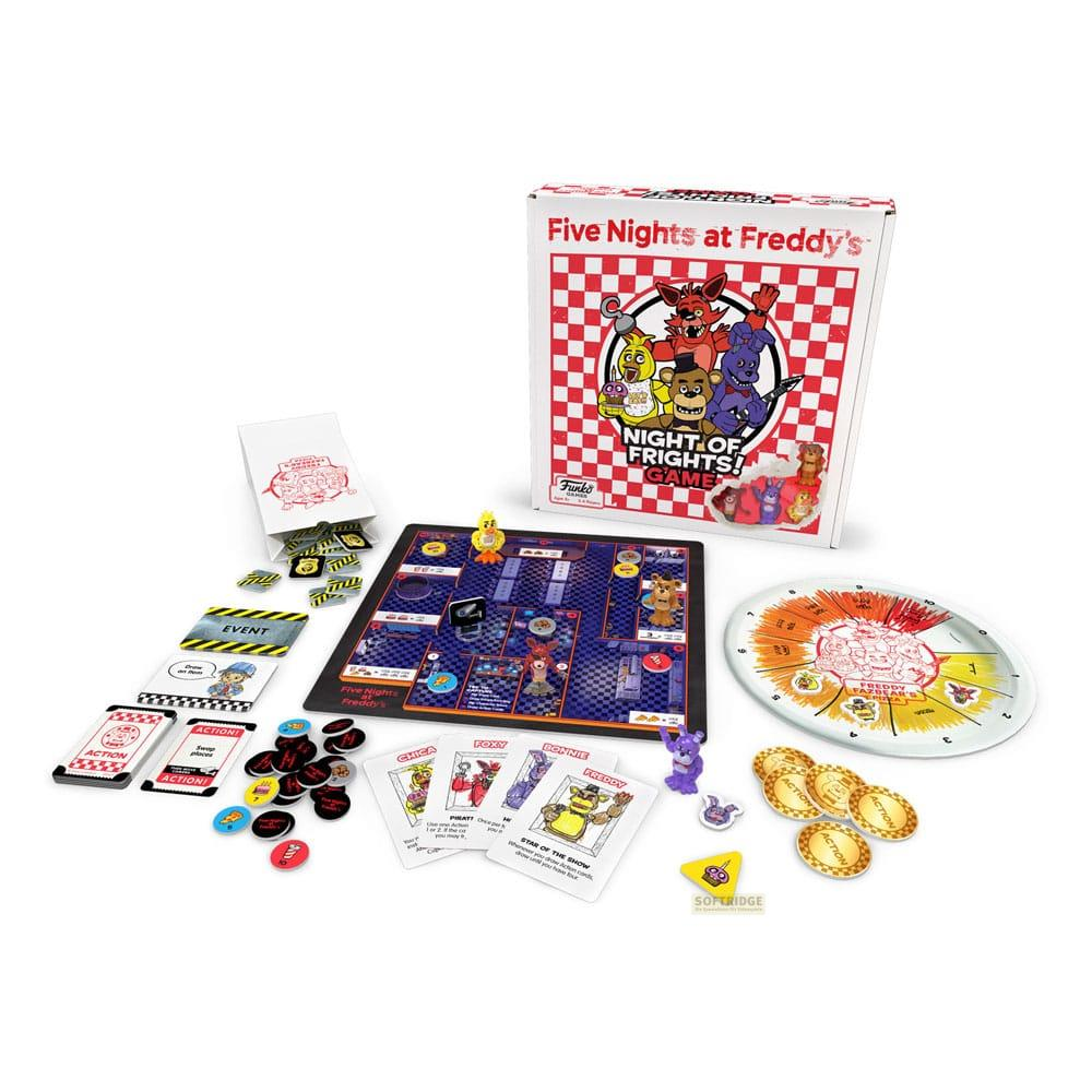 Gioco da tavolo Five Nights at Freddy's con figure e carte.
