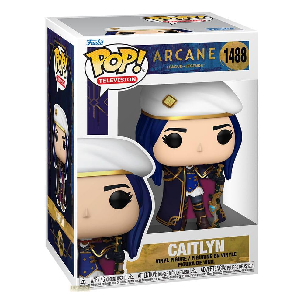 Figura Funko Pop! de vinilo de Caitlyn de Arcane, League of Legends, con pelo azul y boina.