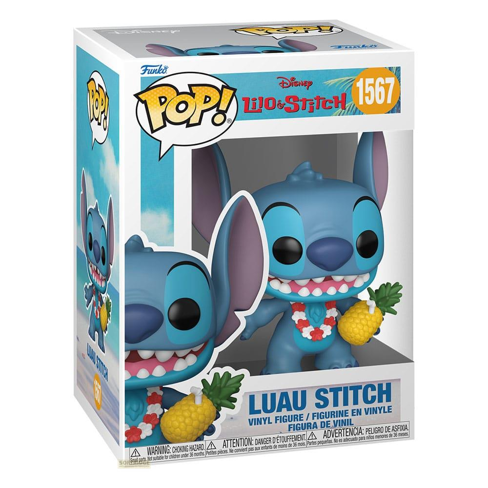 Figurka Funko Pop! Luau Stitch z ananasami i naszyjnikiem z kwiatów.