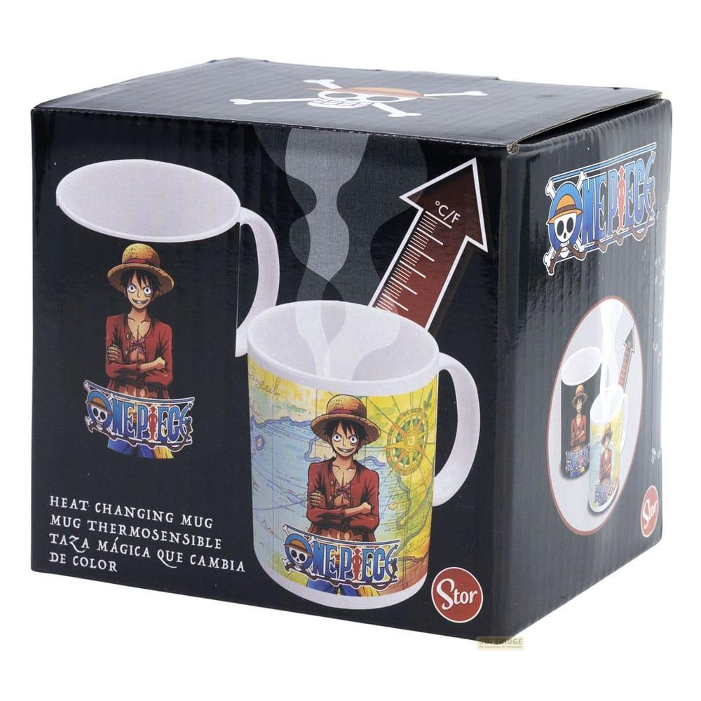Caja para taza mágica que cambia de color con Luffy de One Piece.