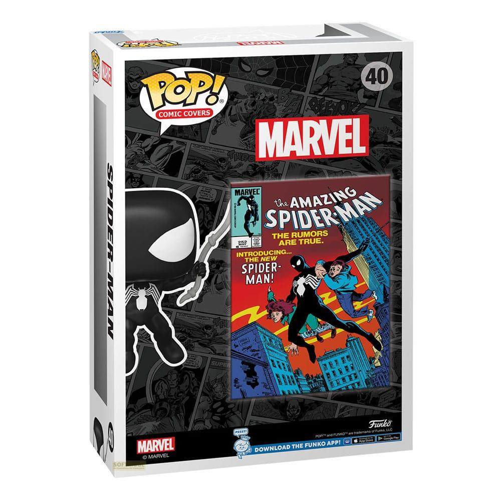Funko Pop! Comic Cover di Spider-Man, con action figure e arte a fumetti.