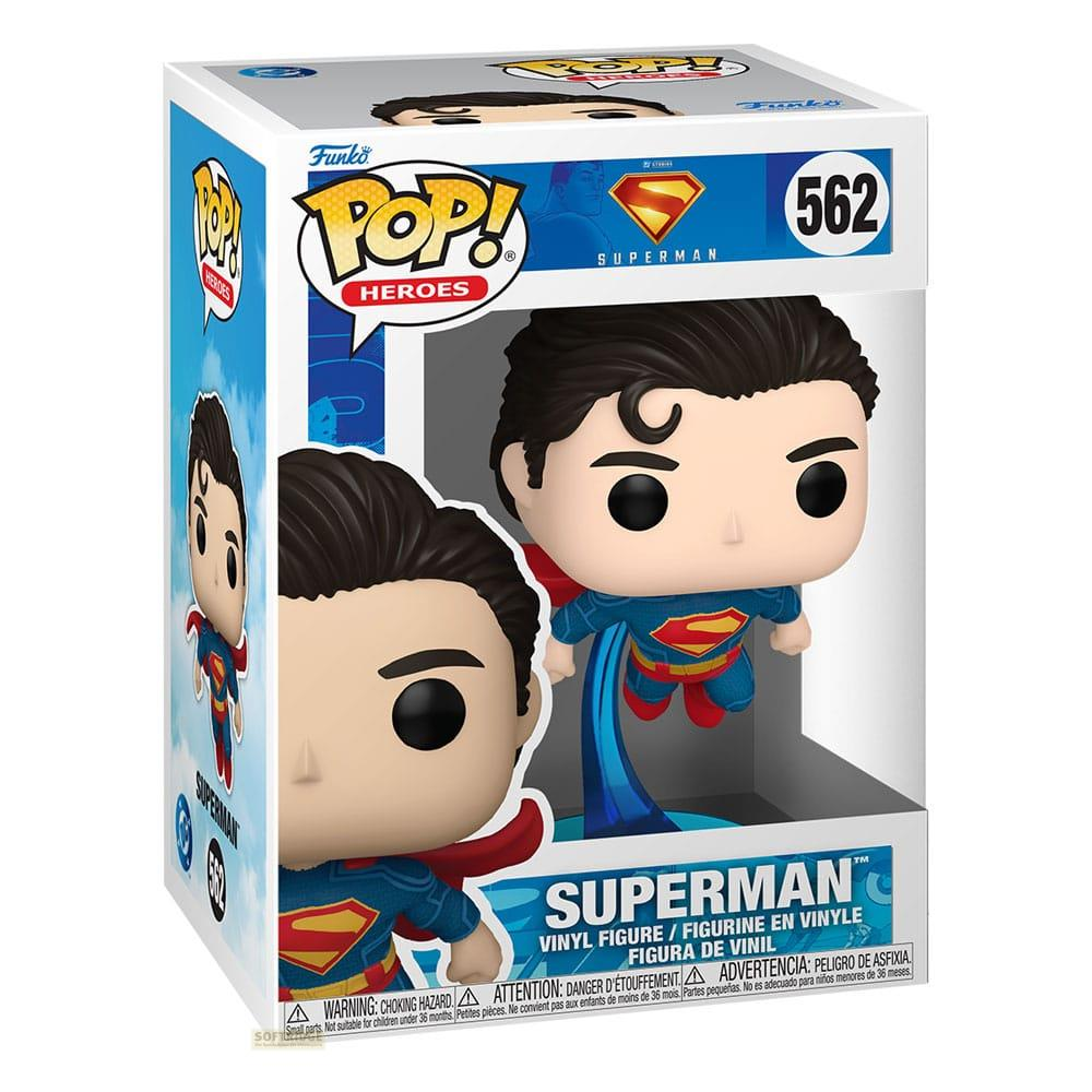 Figurka Funko Pop! Superman w pudełku, nr 562, z czerwonym płaszczem.