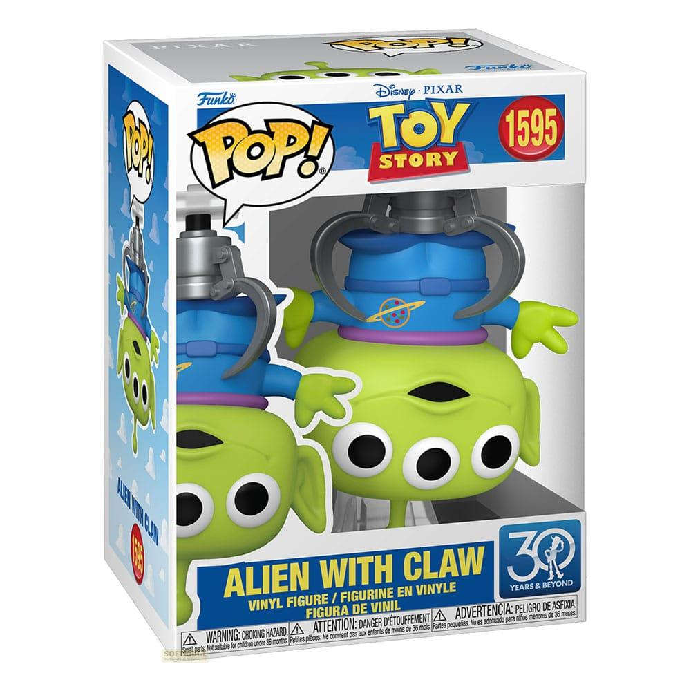 Figura Funko Pop! Toy Story Alien en caja con dos aliens y garra.