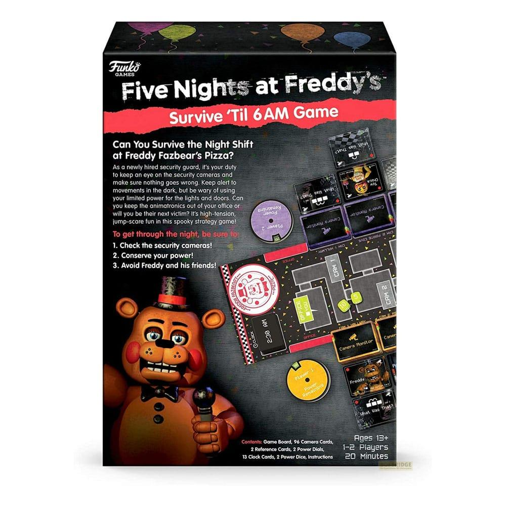 Caja del juego de mesa Five Nights at Freddy's con Freddy Fazbear y tablero.