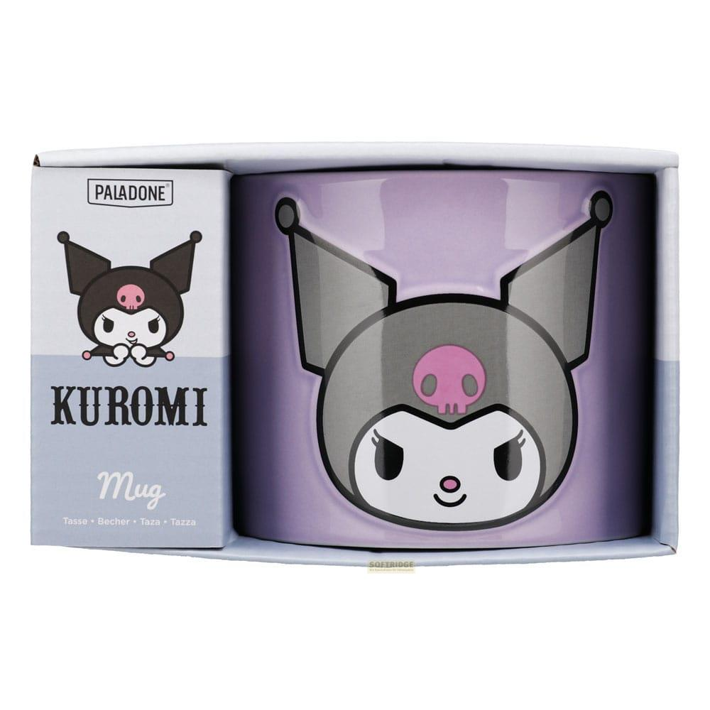 Taza morada de Kuromi en empaque con logo Paladone y nombre producto.