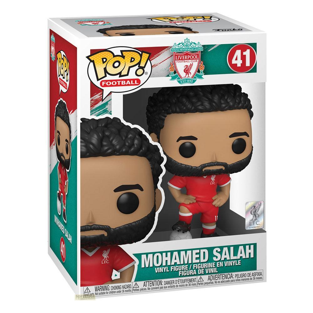 Funko Pop! Vinylfigur von Mohamed Salah im roten Liverpool-Trikot, Nummer 41.