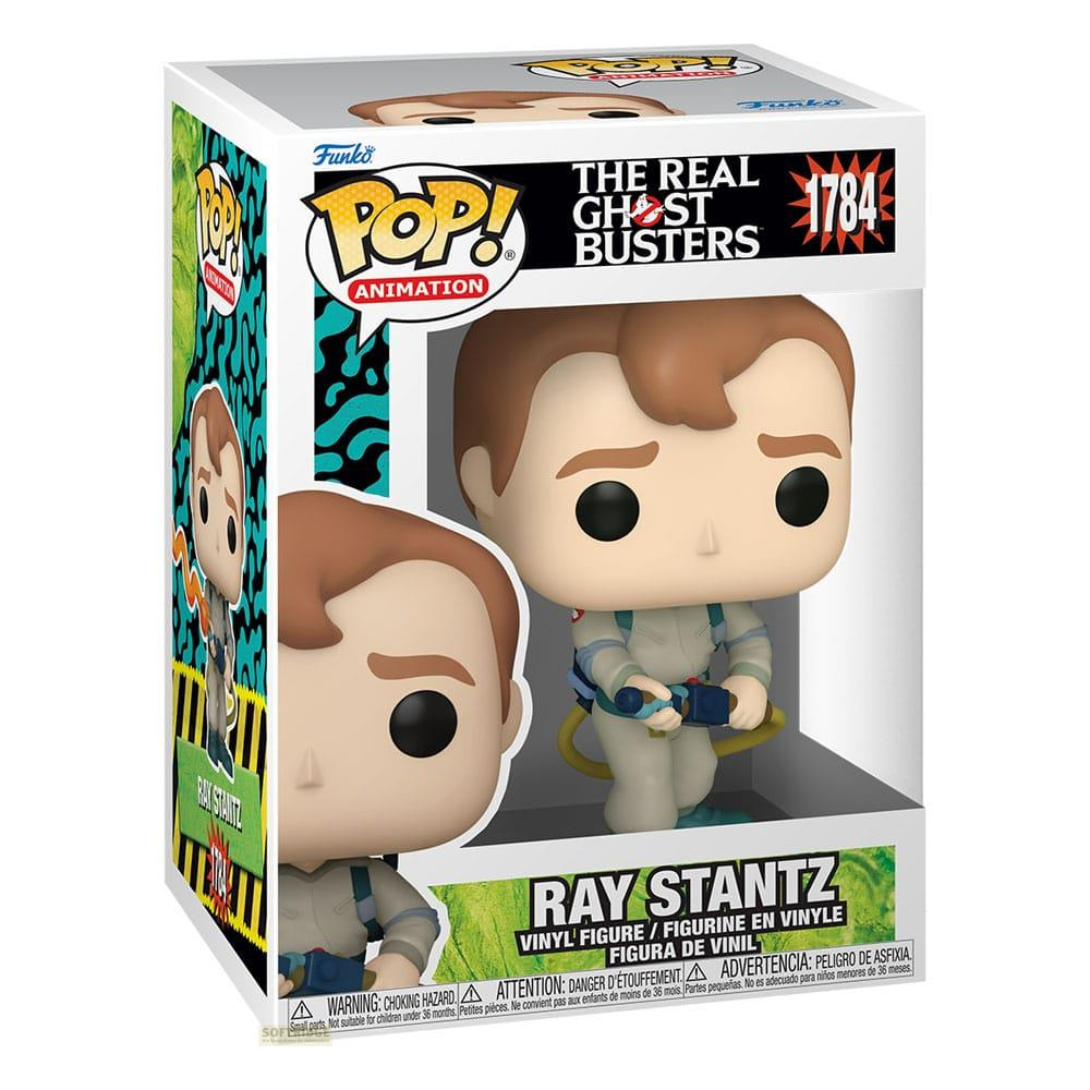 Action figure Funko Pop! di Ray Stantz di Ghostbusters in scatola con finestra.